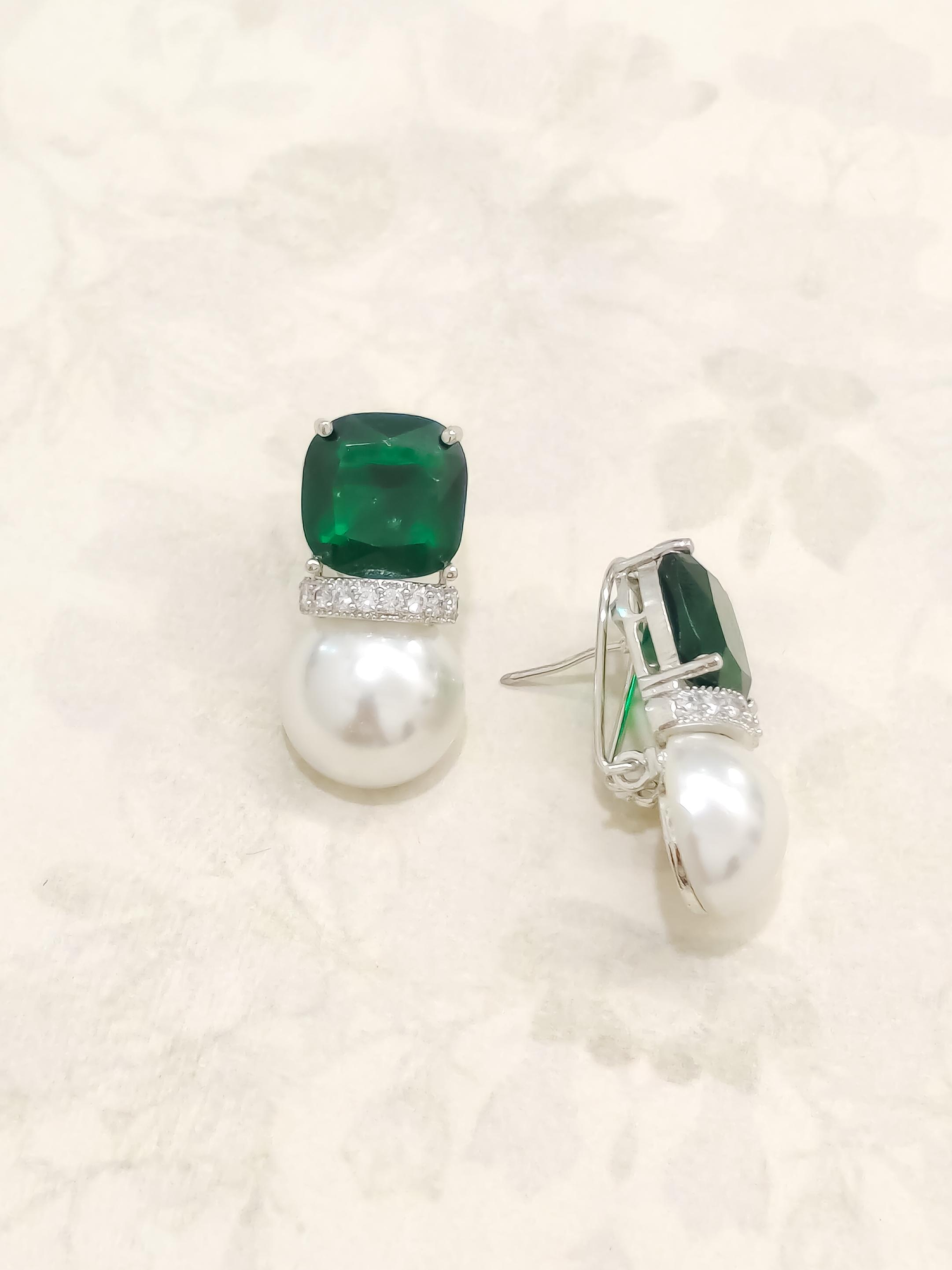 Colourful Pearl CZ Earrings