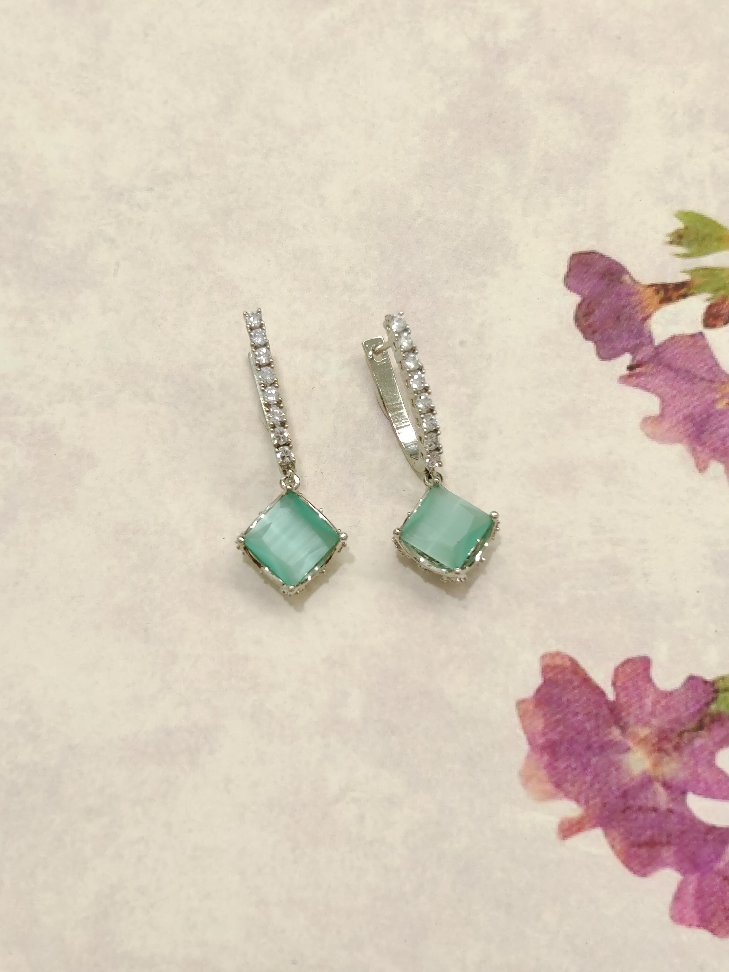 Colorful CZ Stone Earrings