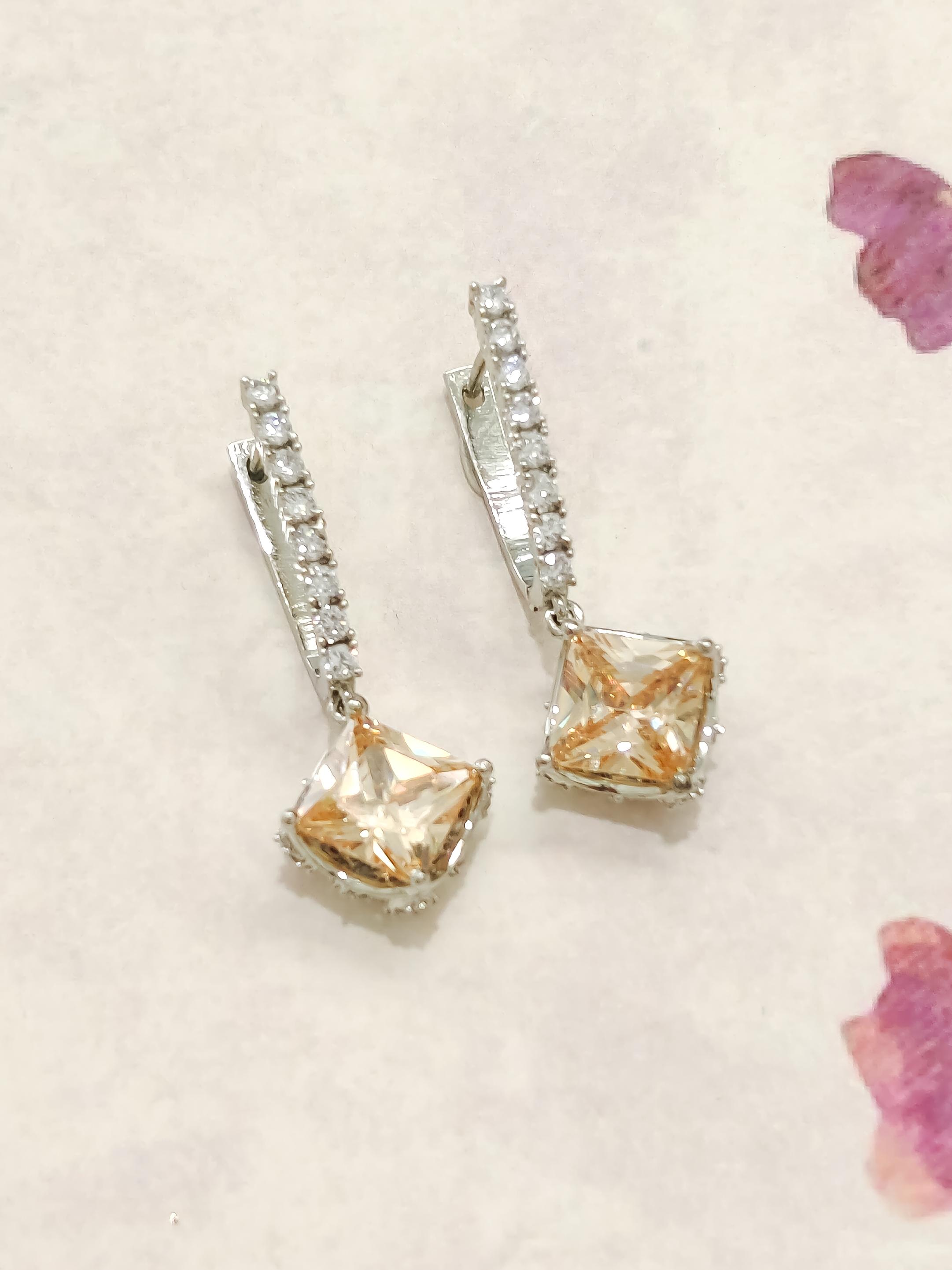Colorful CZ Stone Earrings
