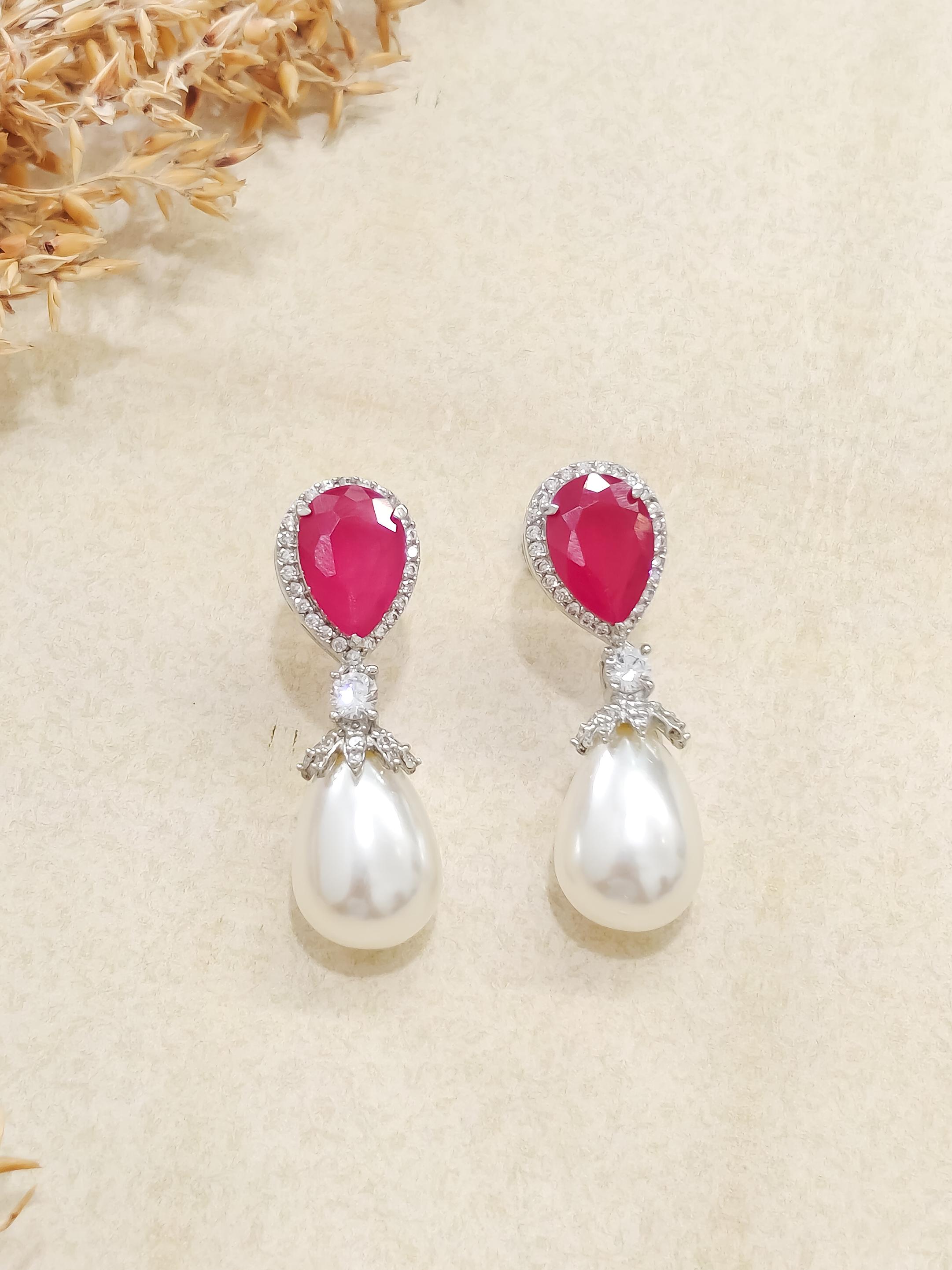 Colorful Pearl Drop Earrings