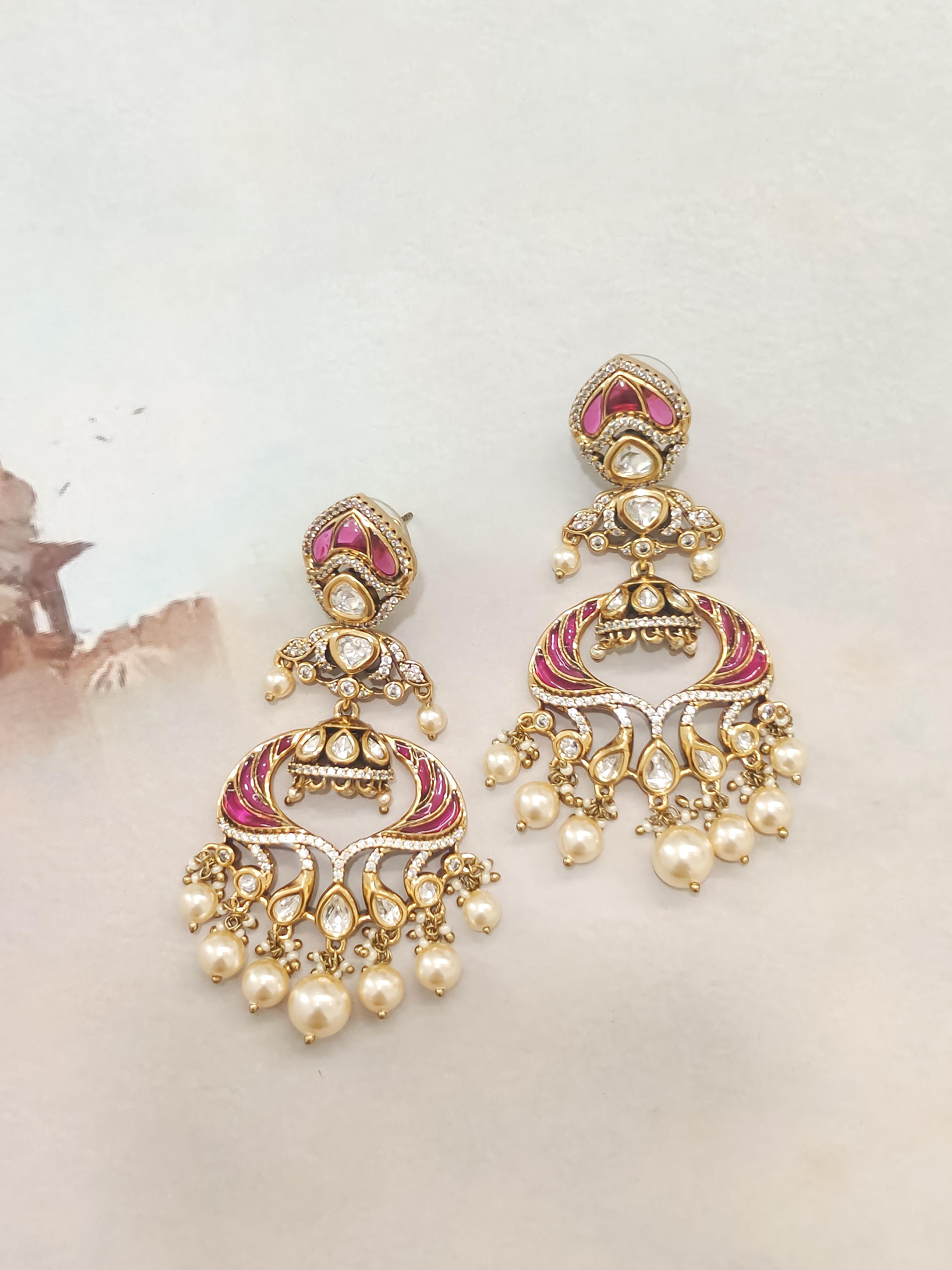 Katrina Polki Kundan Earrings