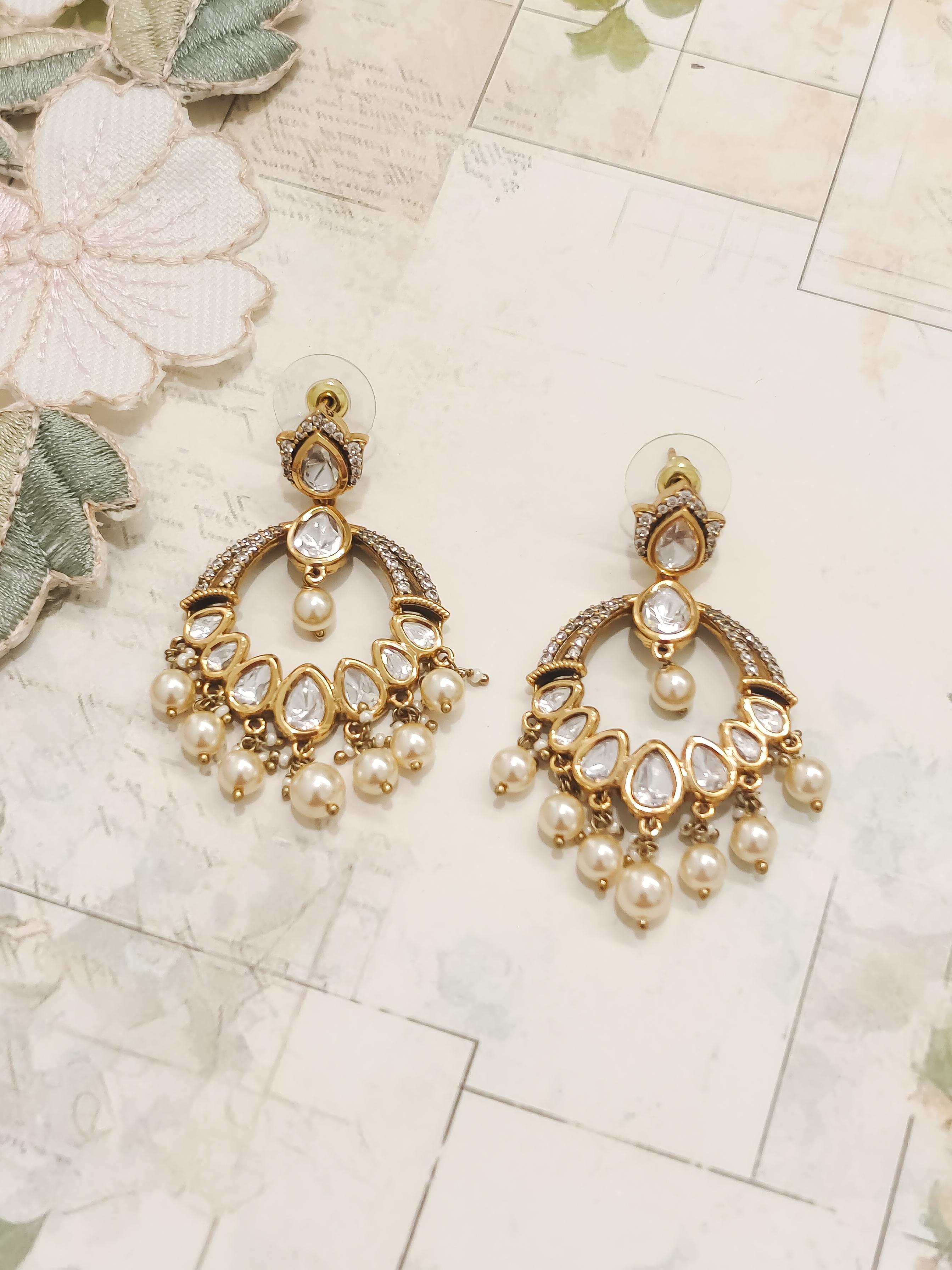 Drop Polki Earrings