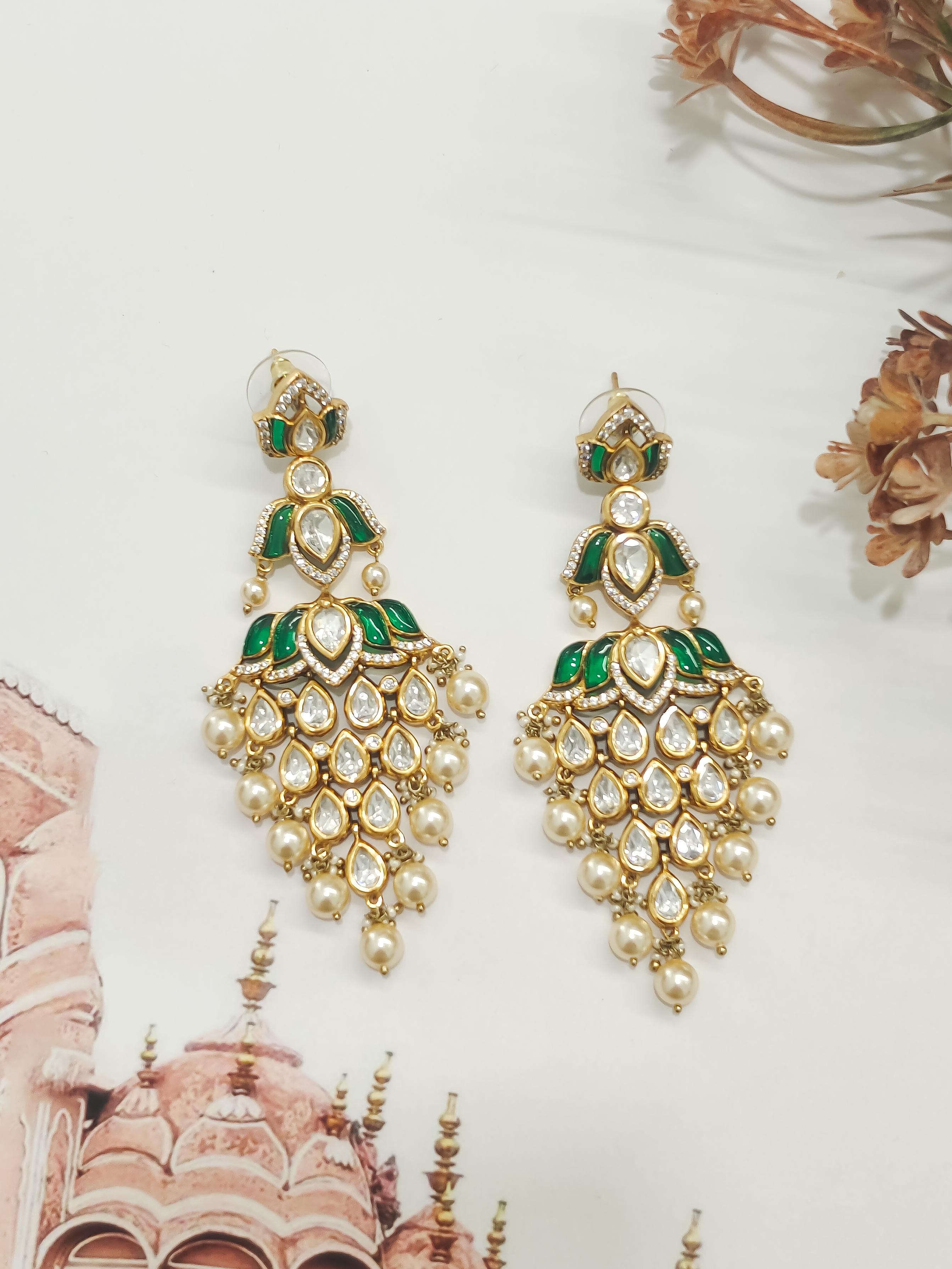 Maya Lotus Kundan Earrings