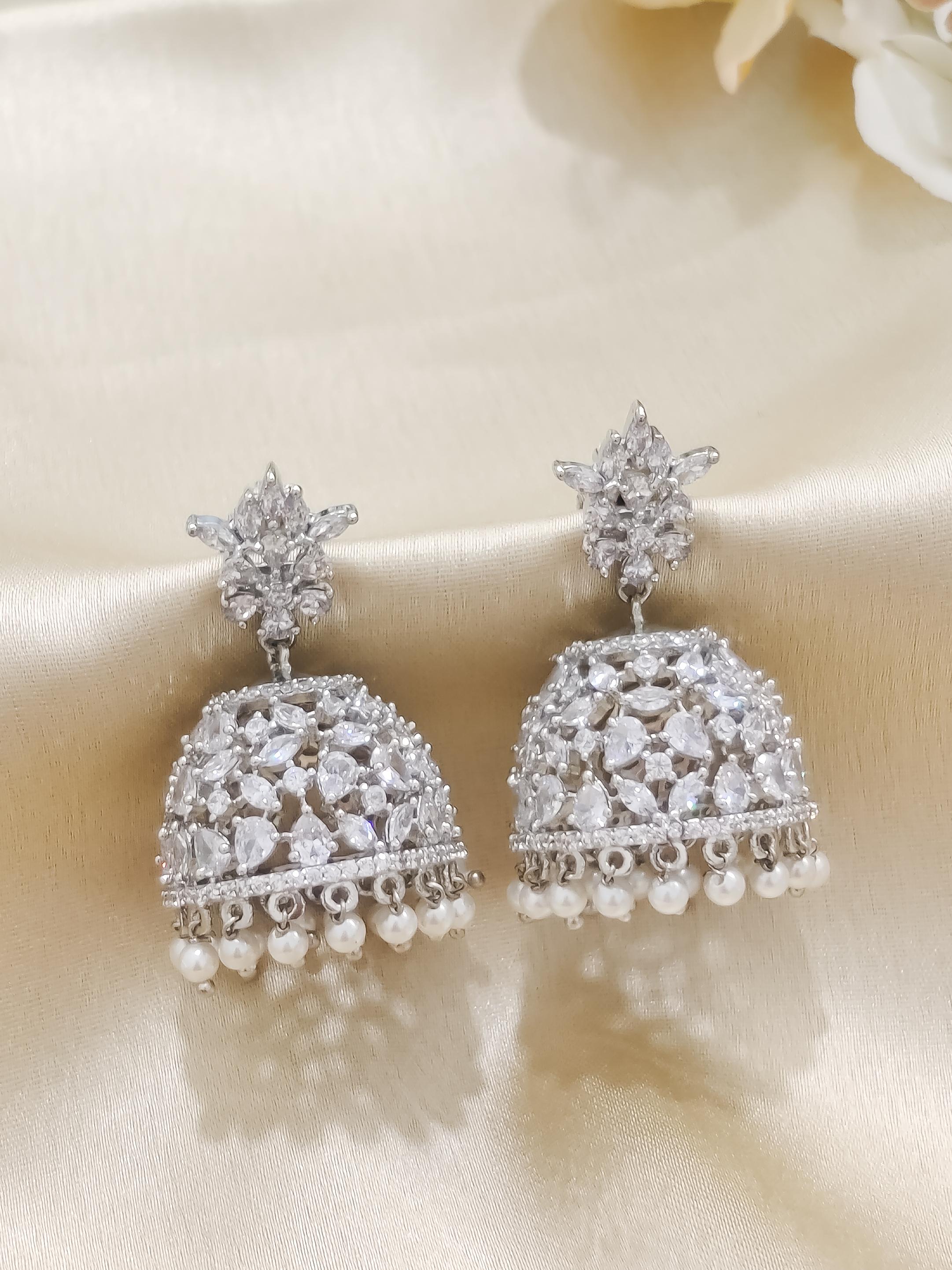CZ Pearls Jhumka