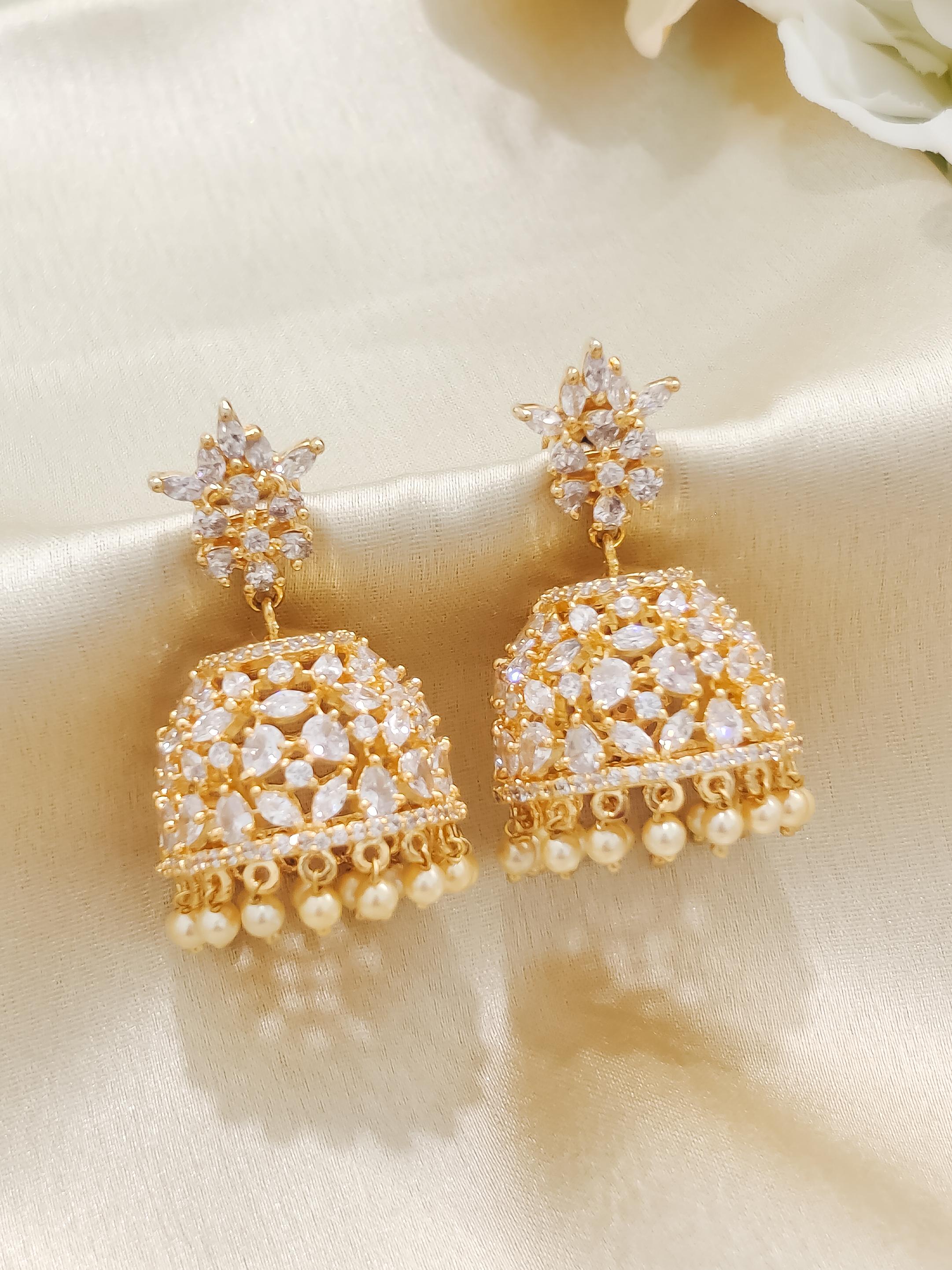 CZ Pearls Jhumka