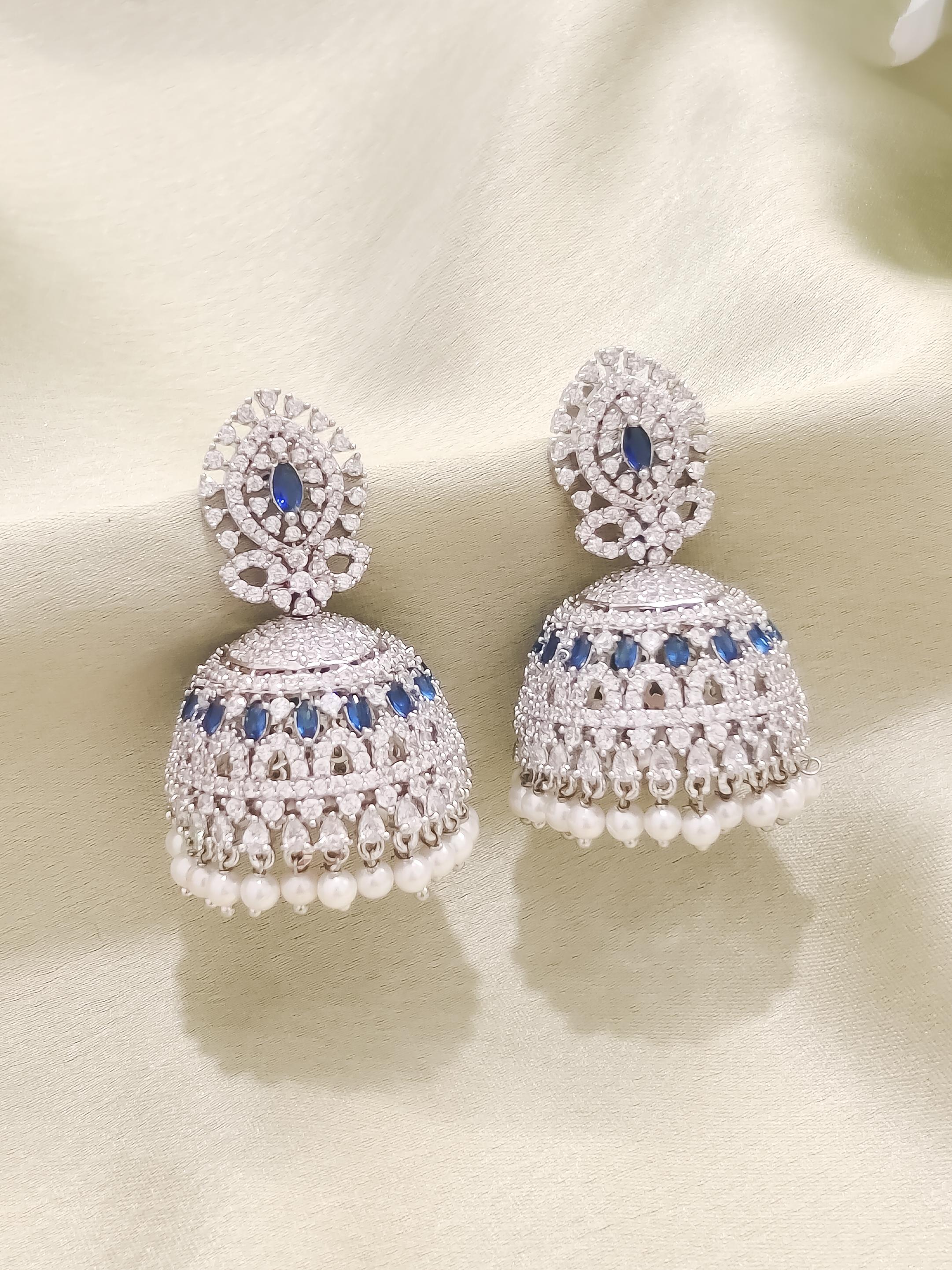 Ritzy CZ Jhumka Silver