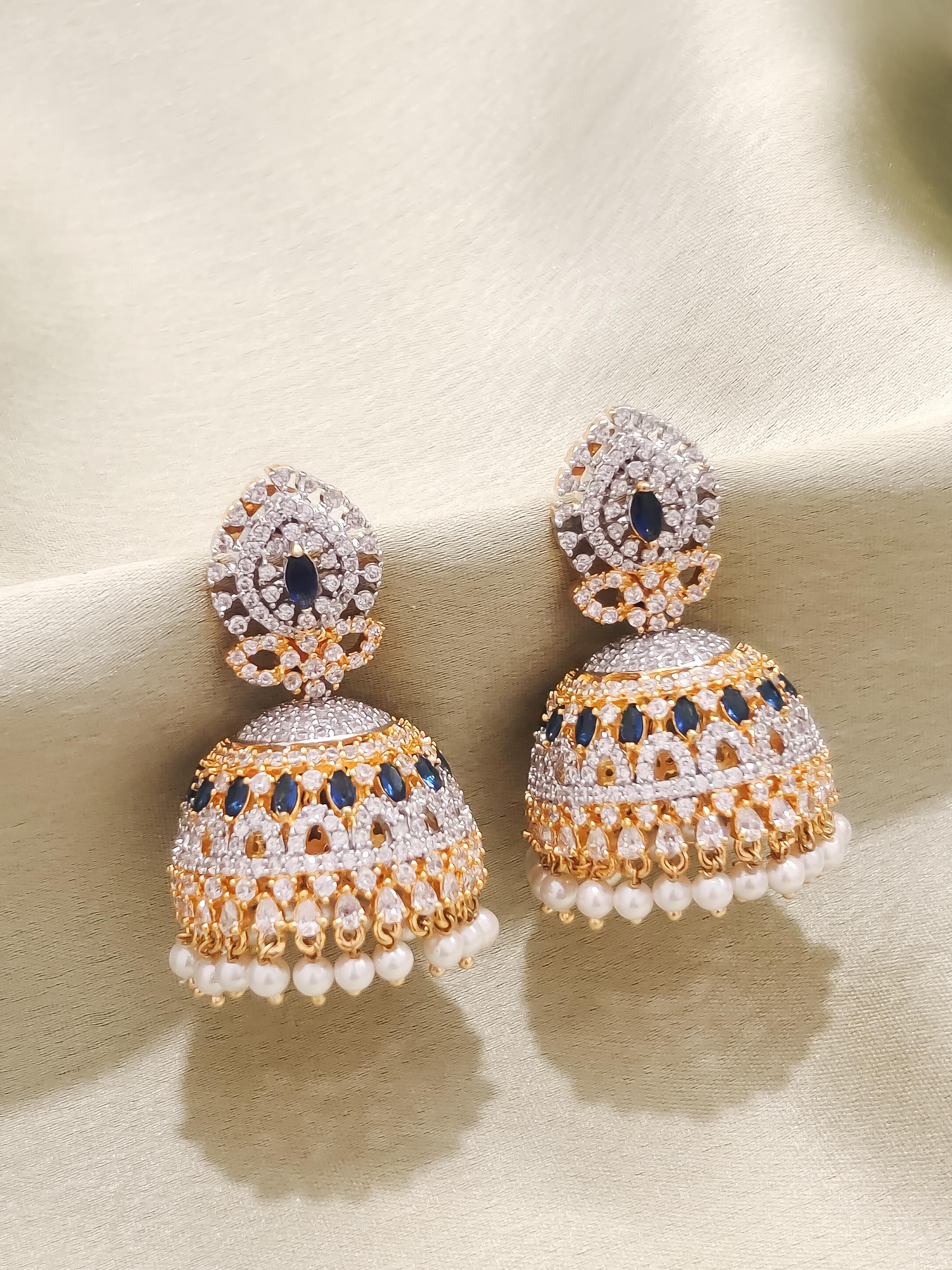 Ritzy CZ Jhumka Gold