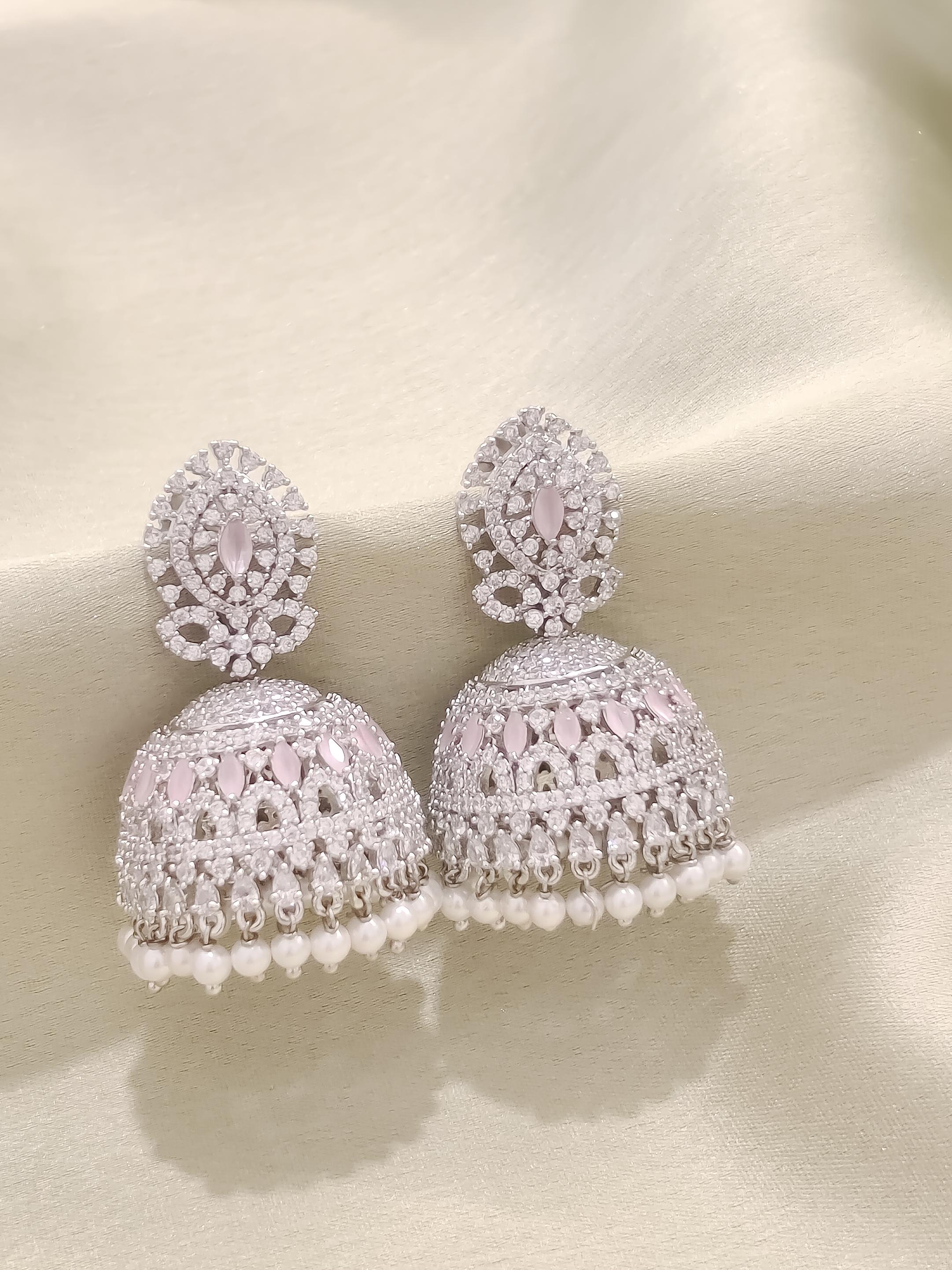 Ritzy CZ Jhumka Silver