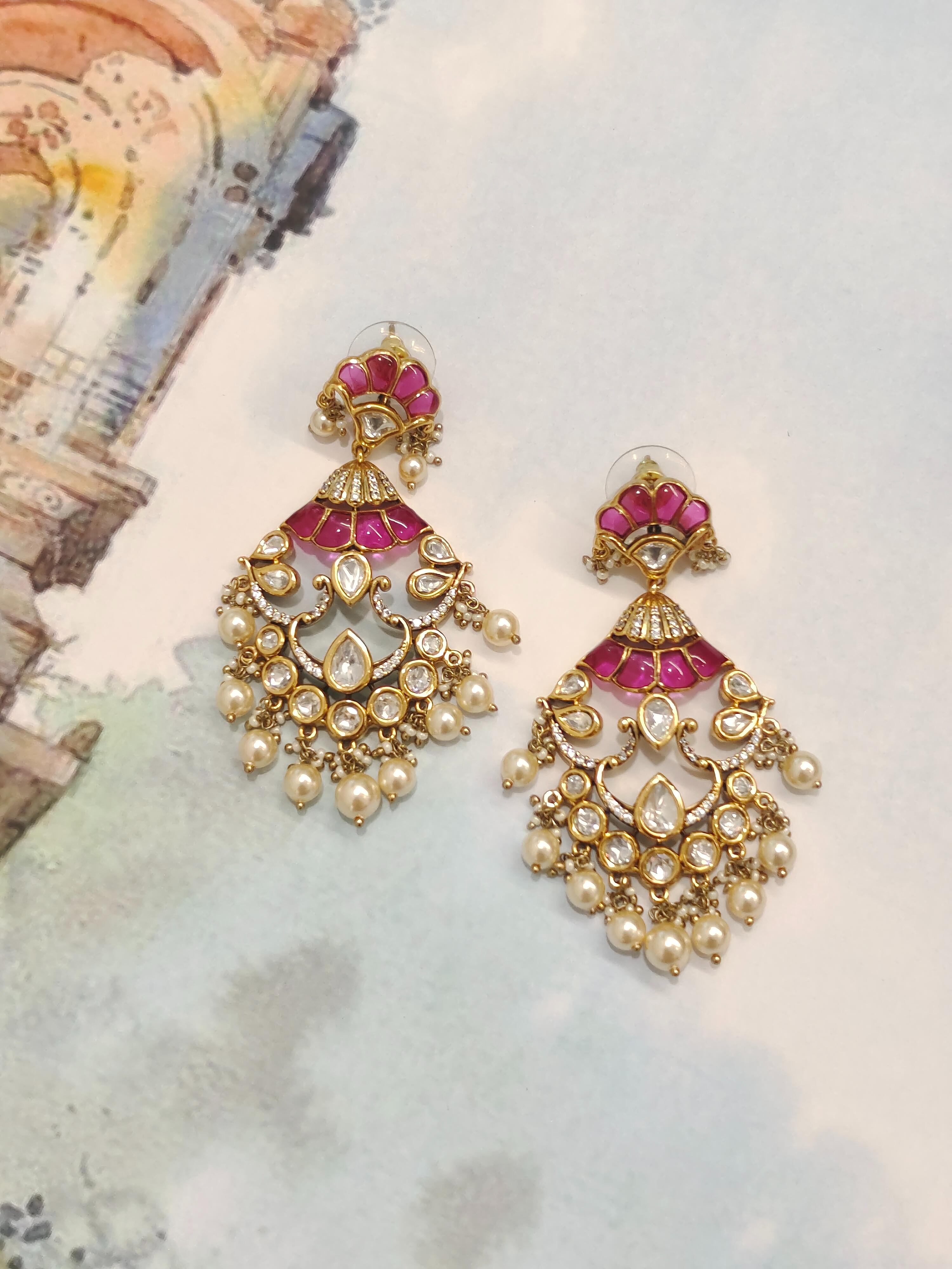 Polki Amara Chandelier Earrings