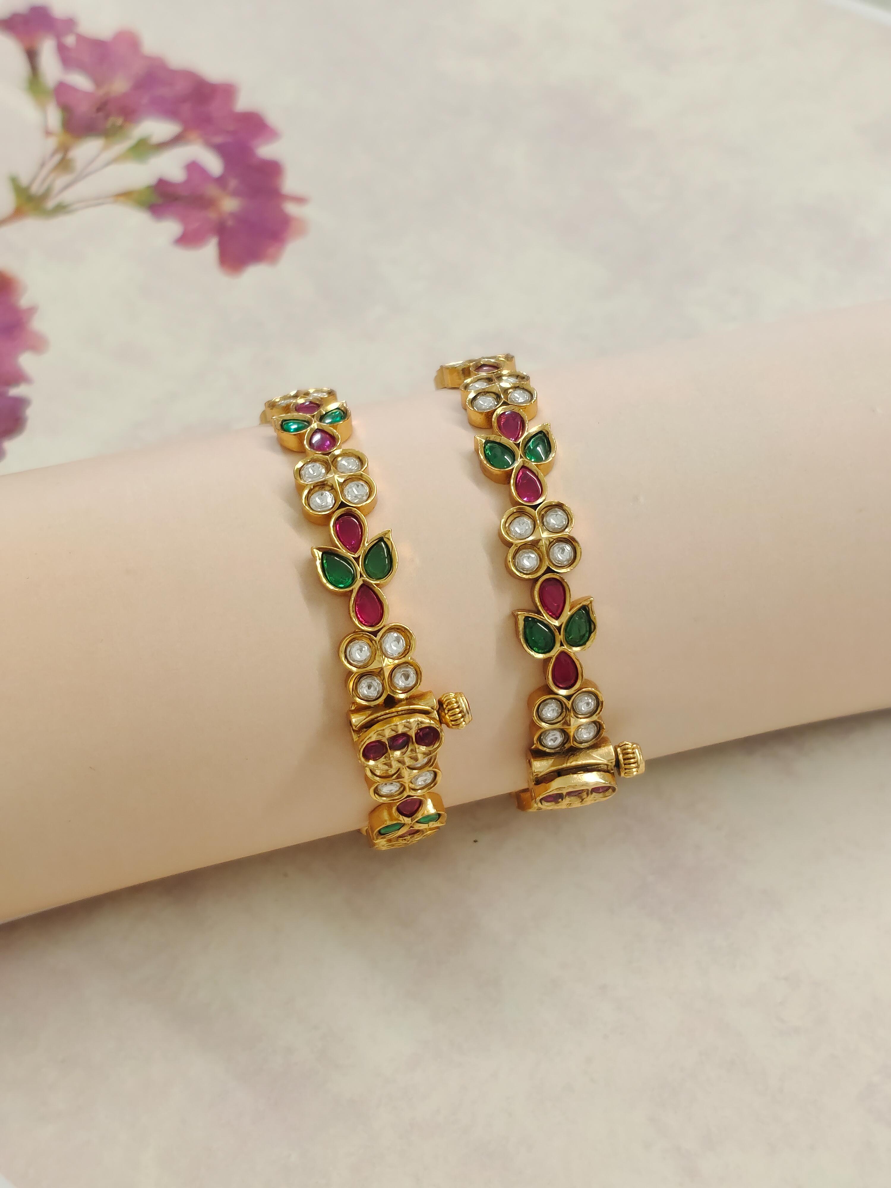 Meena Temple Bangles