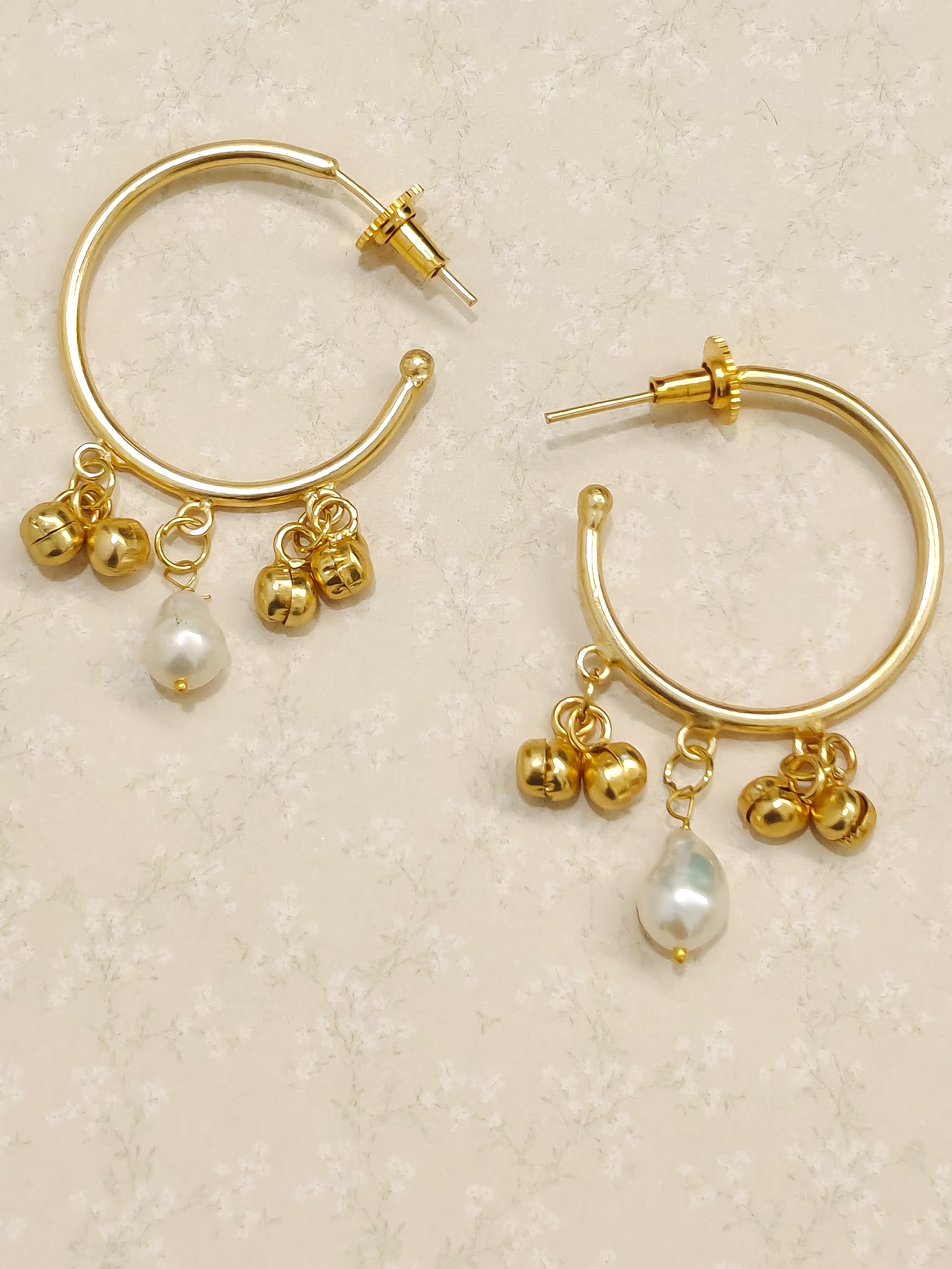 Aria Pearl Hoop Earring