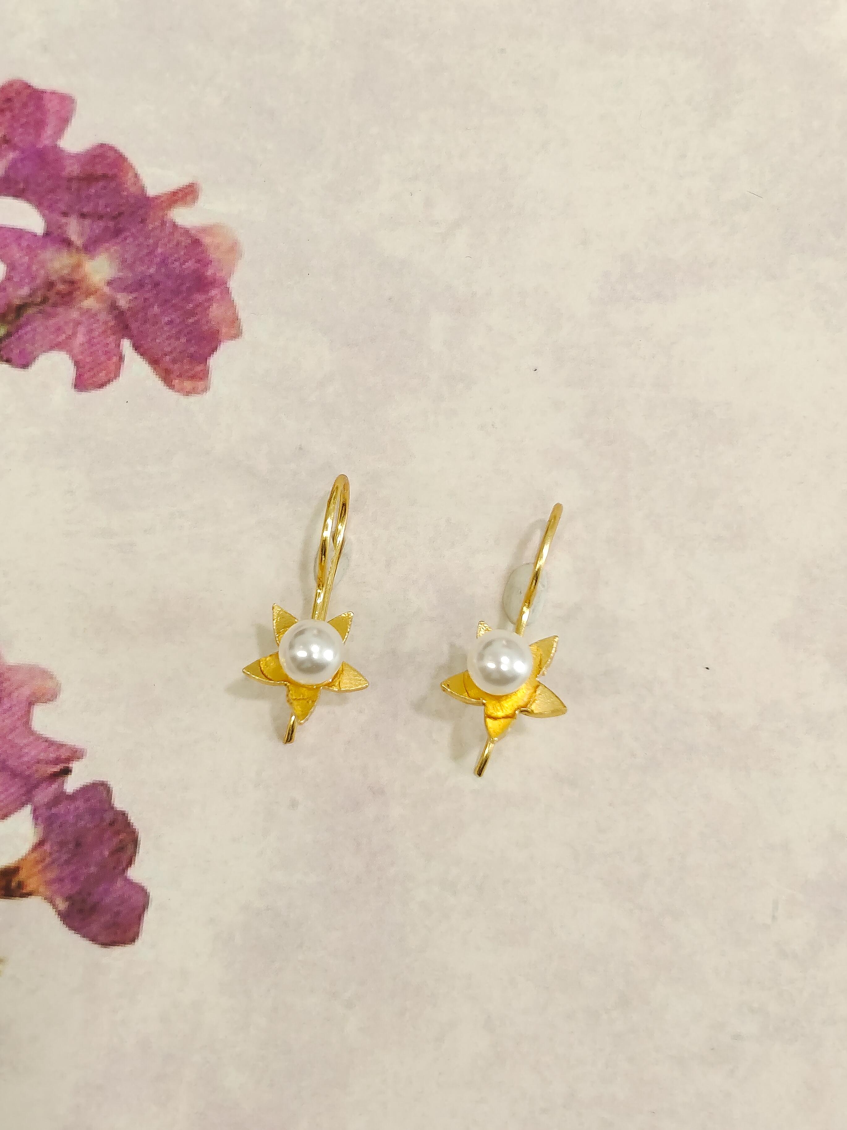 Sunlit Pearl Hook Earrings