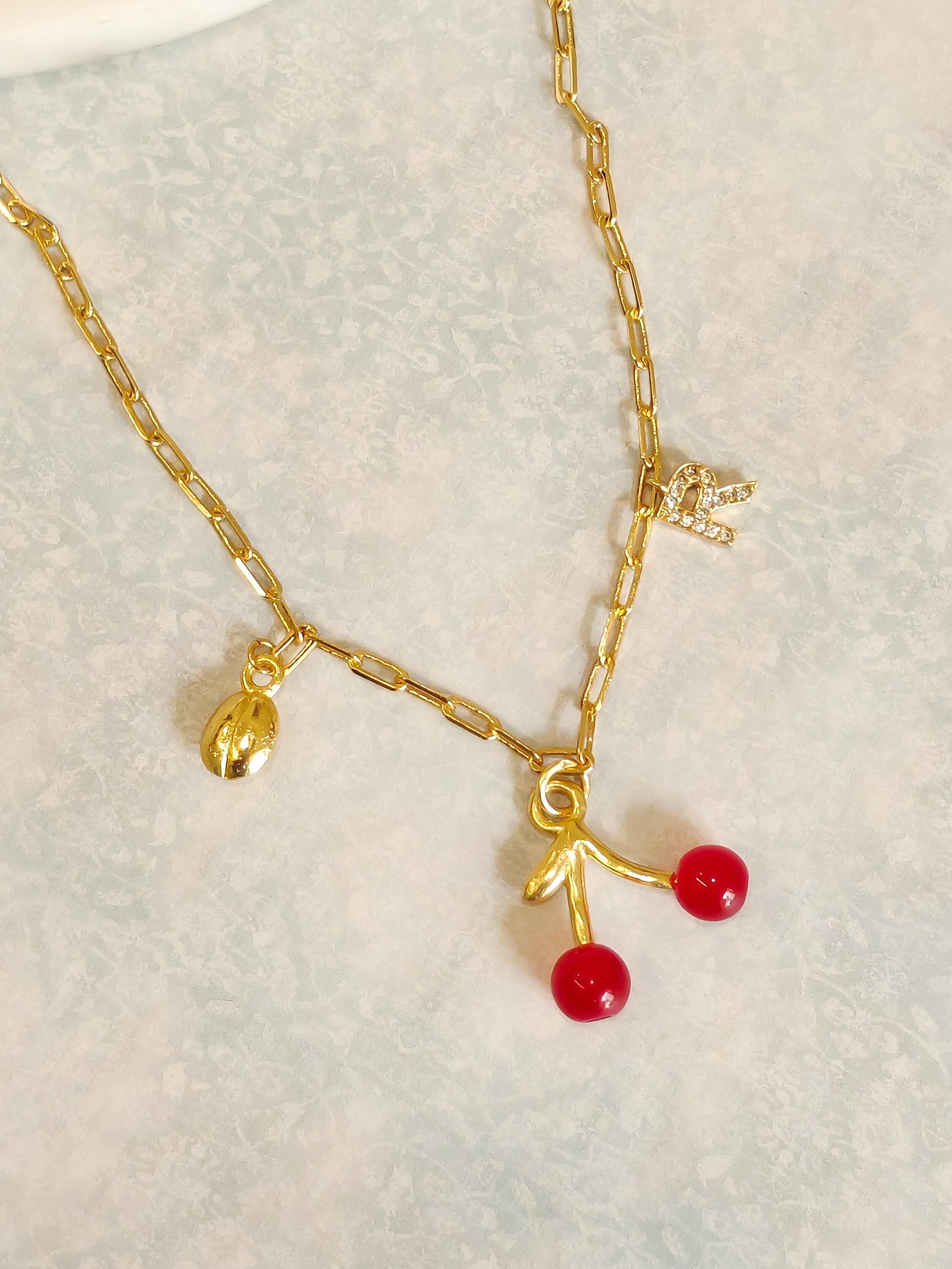 Cherry Charm Box Chain Necklace