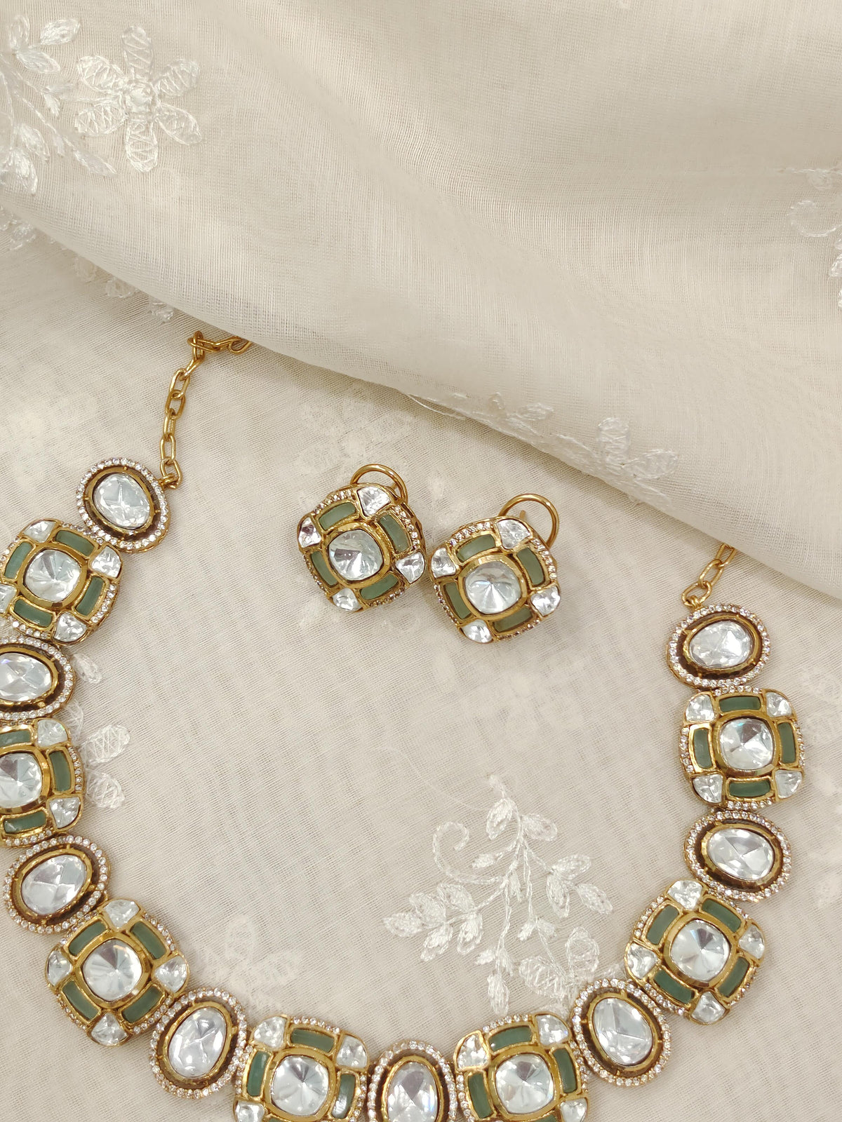 Saya Mint Green Moissanite Choker