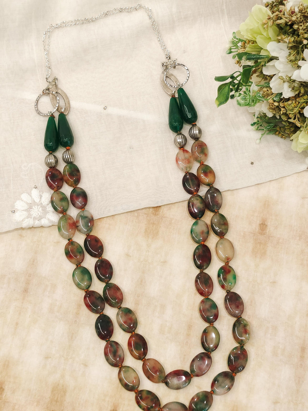 Blush & Mint Agate Necklace
