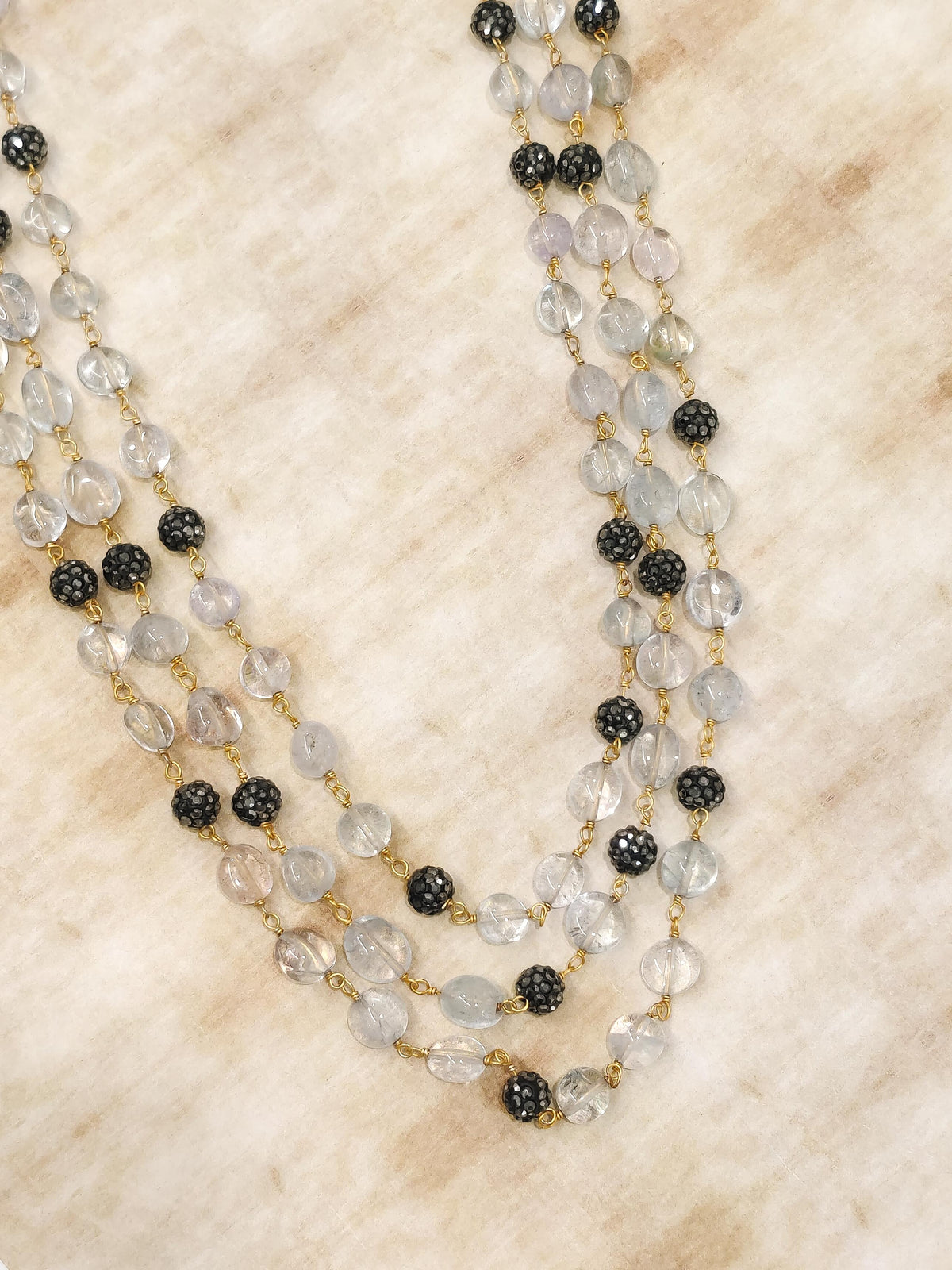 Quartz Beaded Layered Necklace