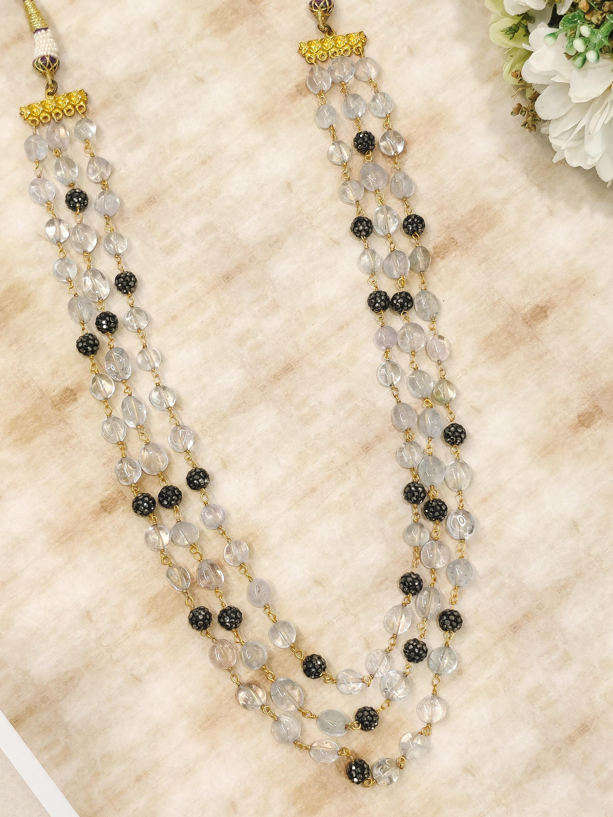 Quartz Beaded Layered Necklace