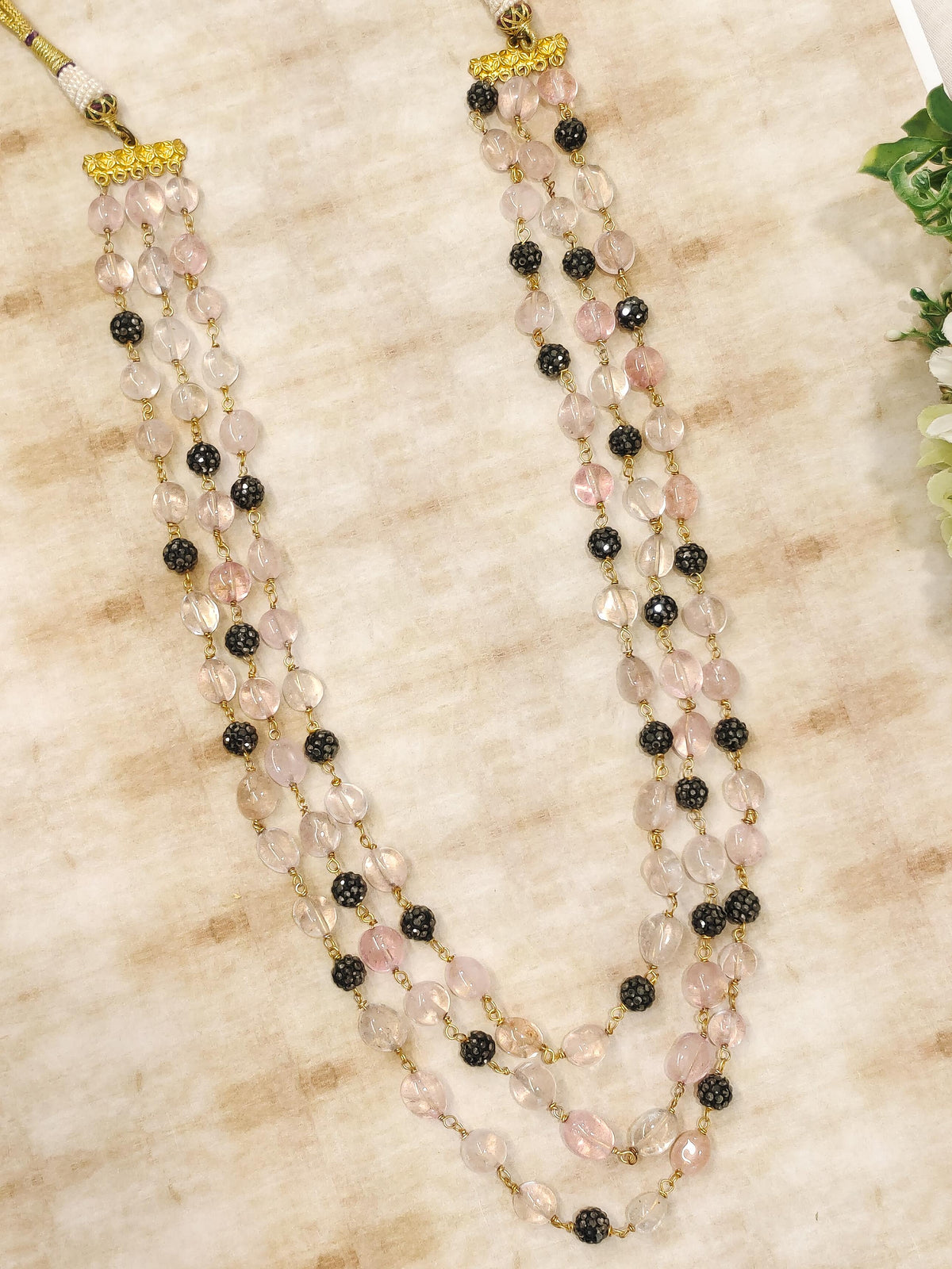 Quartz Beaded Layered Necklace