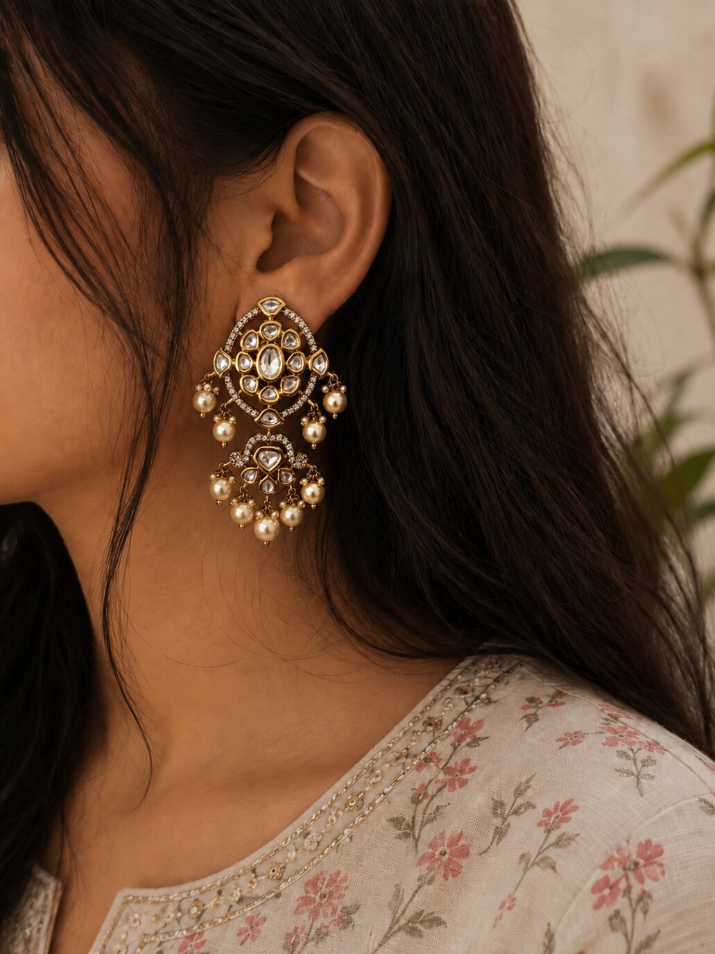 Damini Kundan Studded Earrings