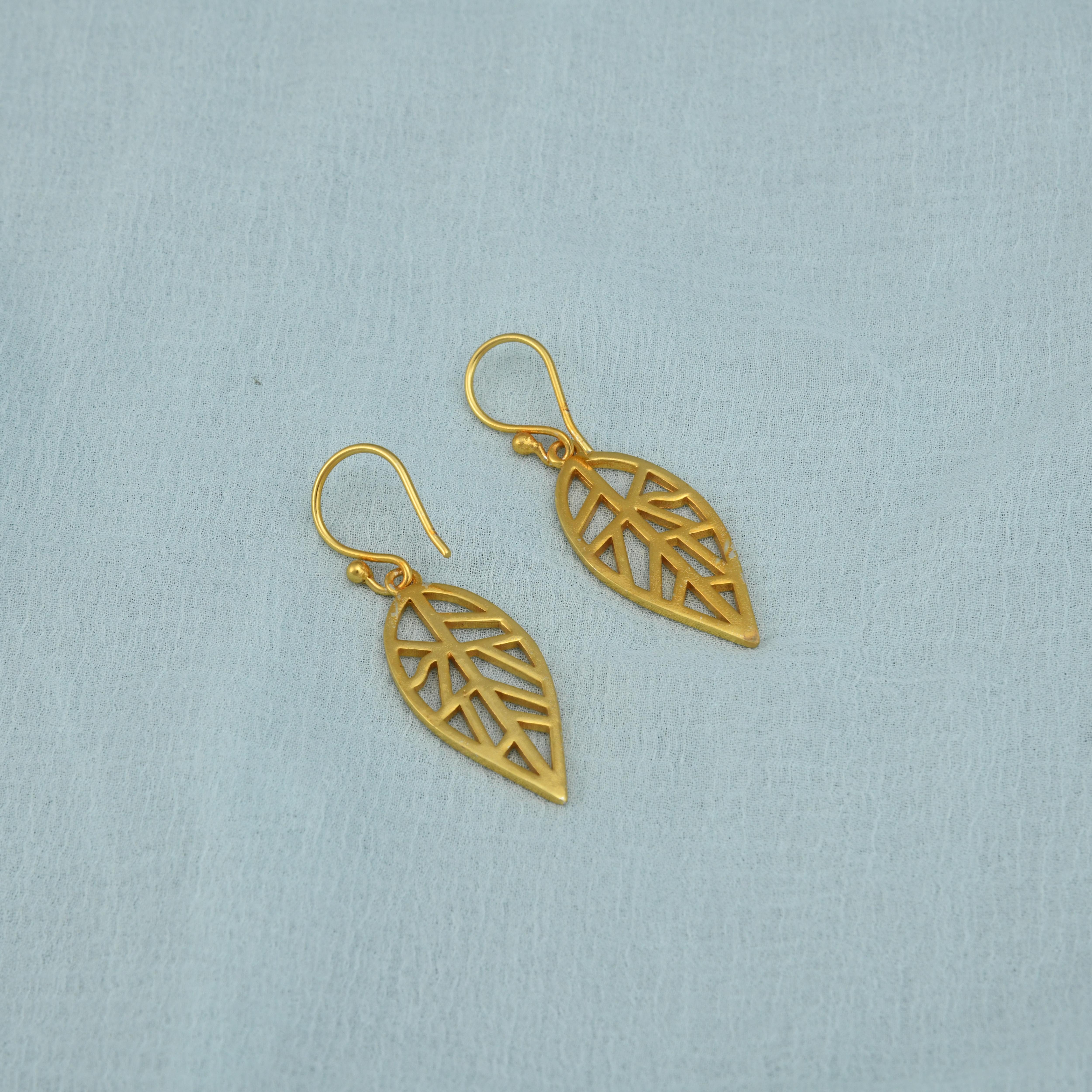 Delicate Golden Leaf Earrings