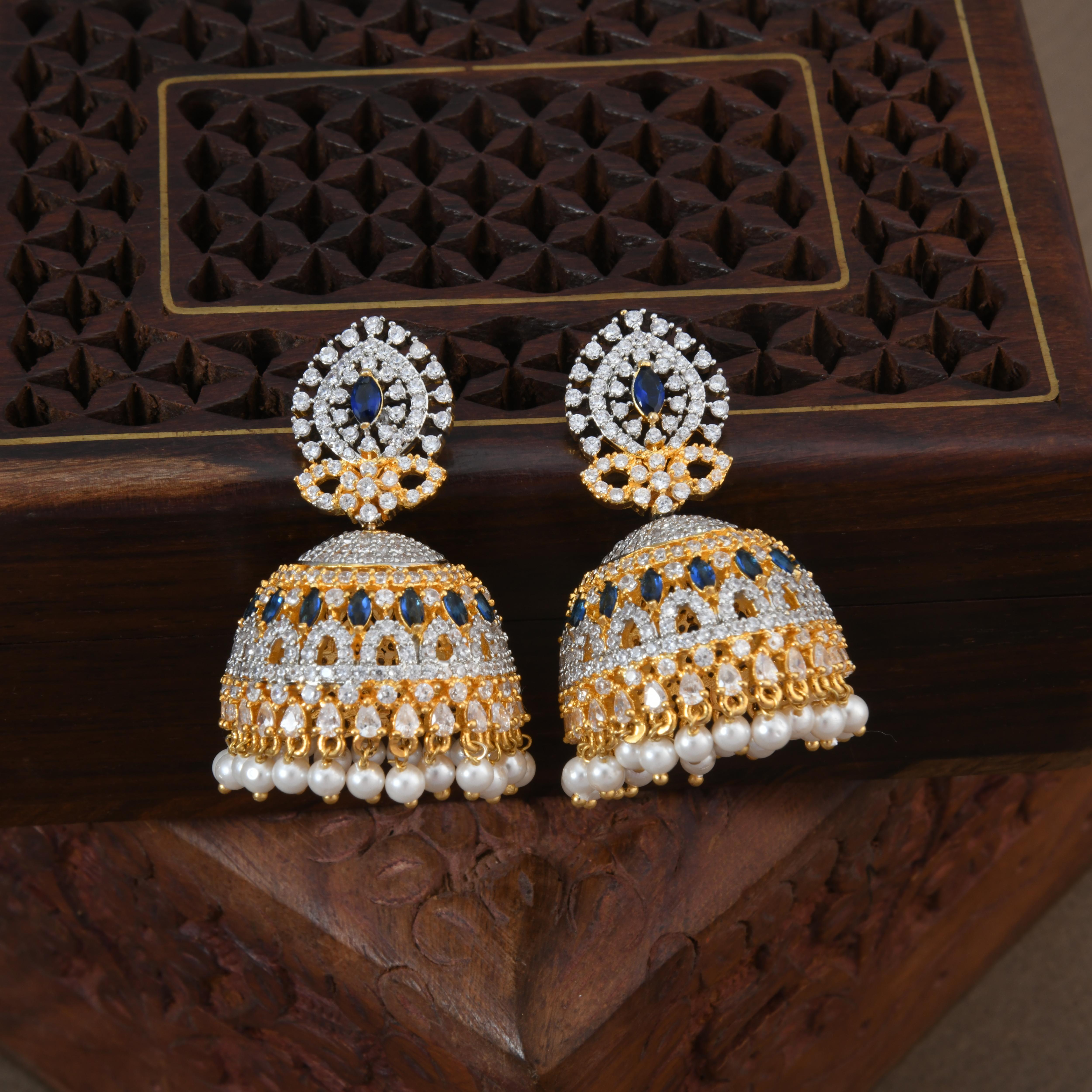 Ritzy CZ Jhumka Gold