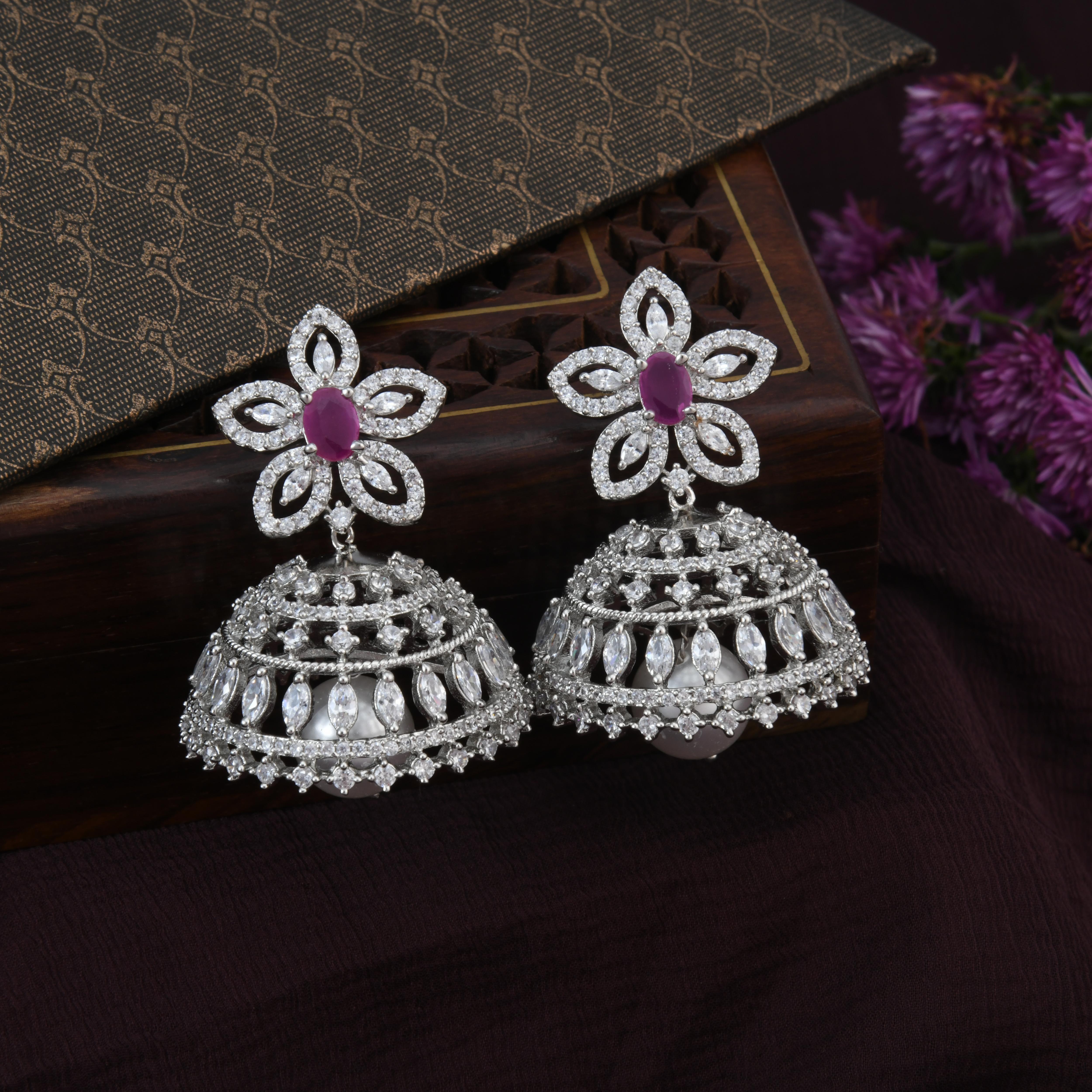 Flower CZ Jhumka