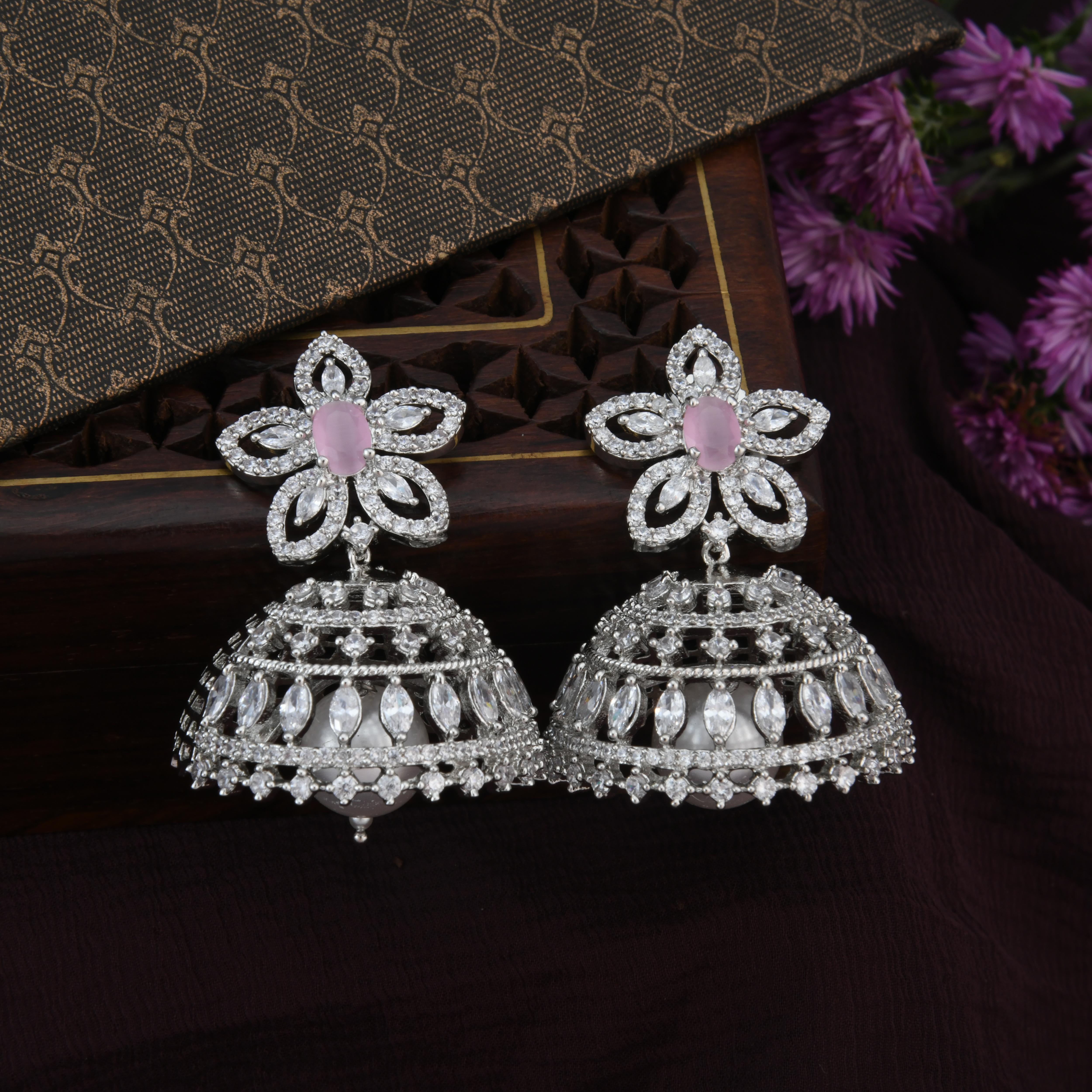 Flower CZ Jhumka