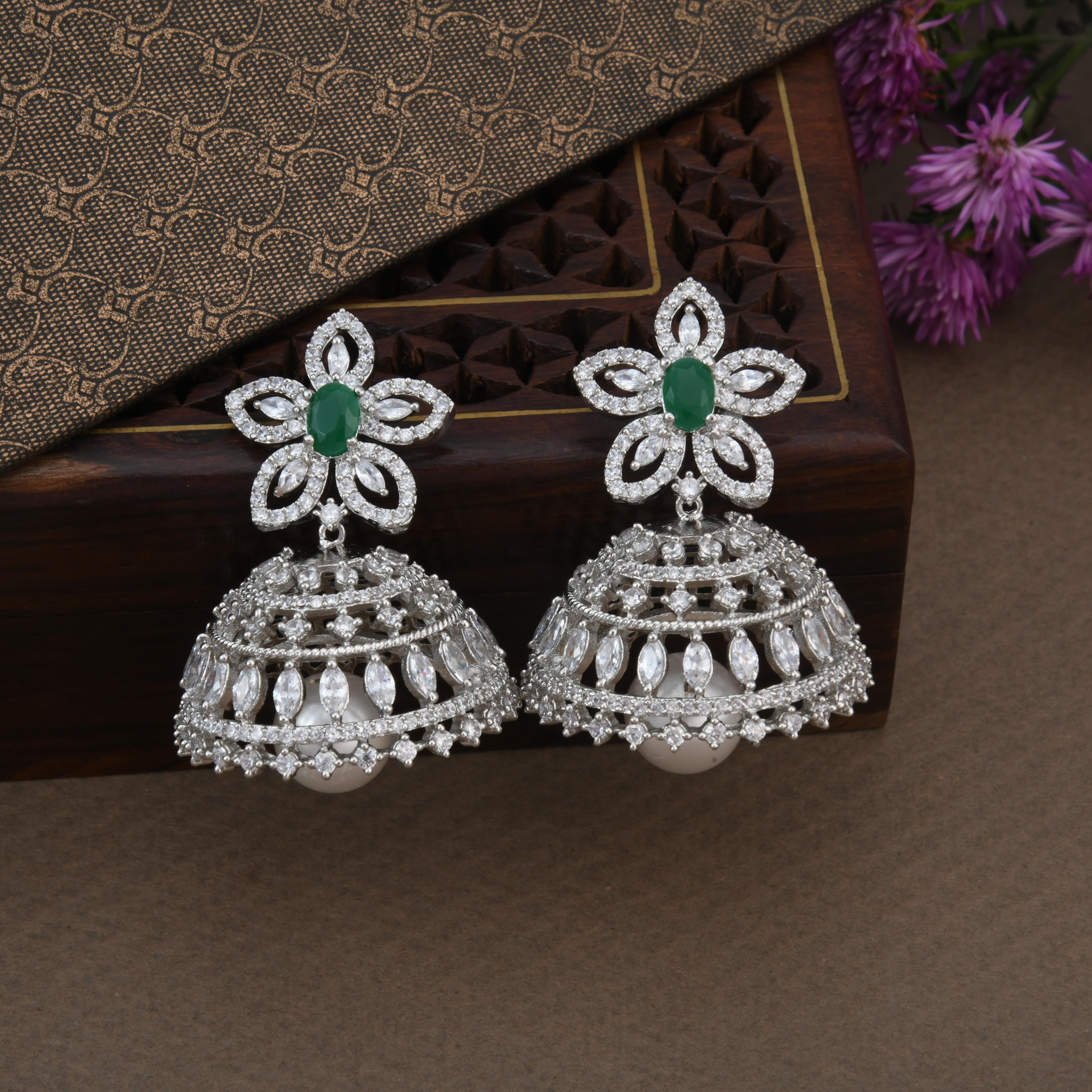 Flower CZ Jhumka