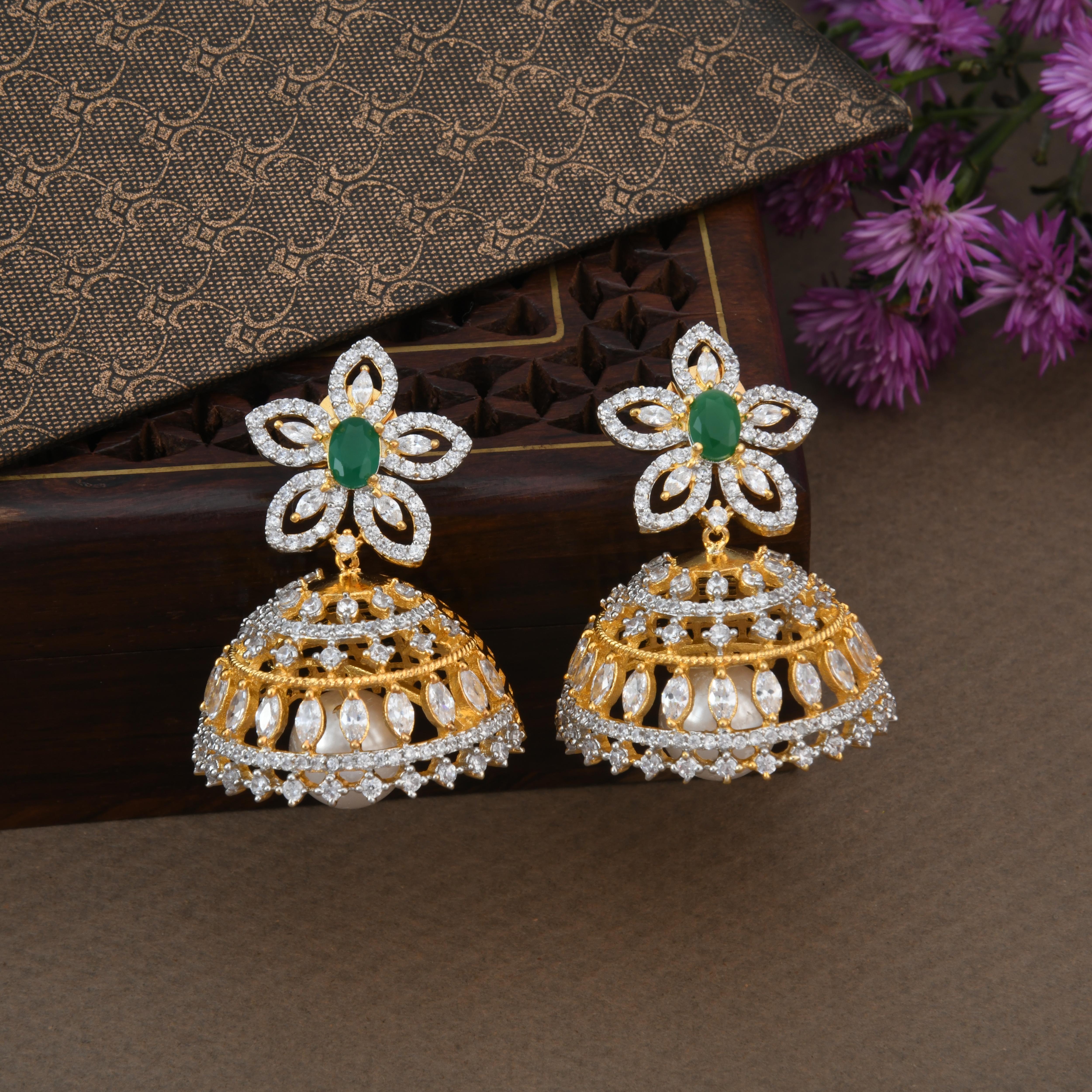 Flower CZ Jhumka