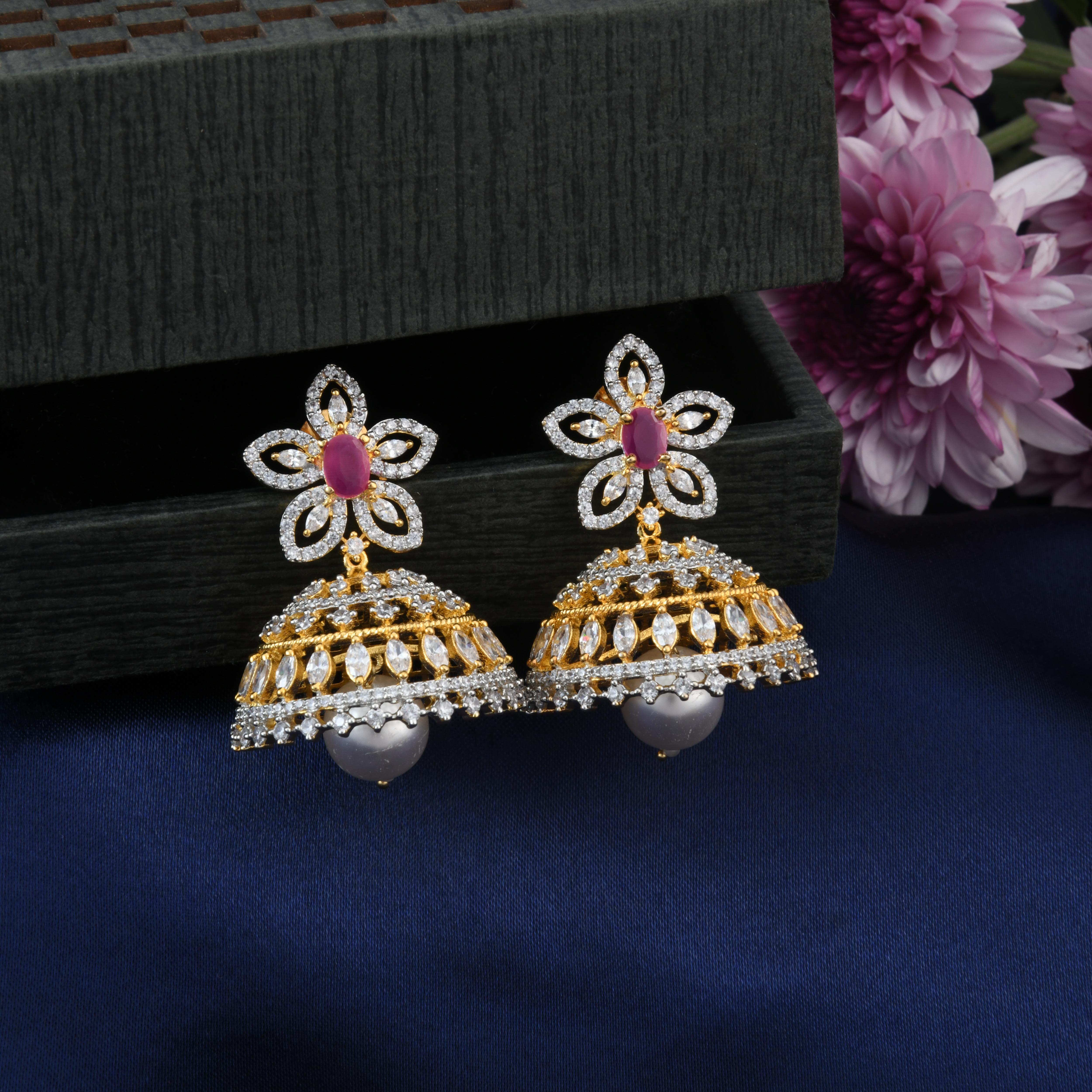 Flower CZ Jhumka