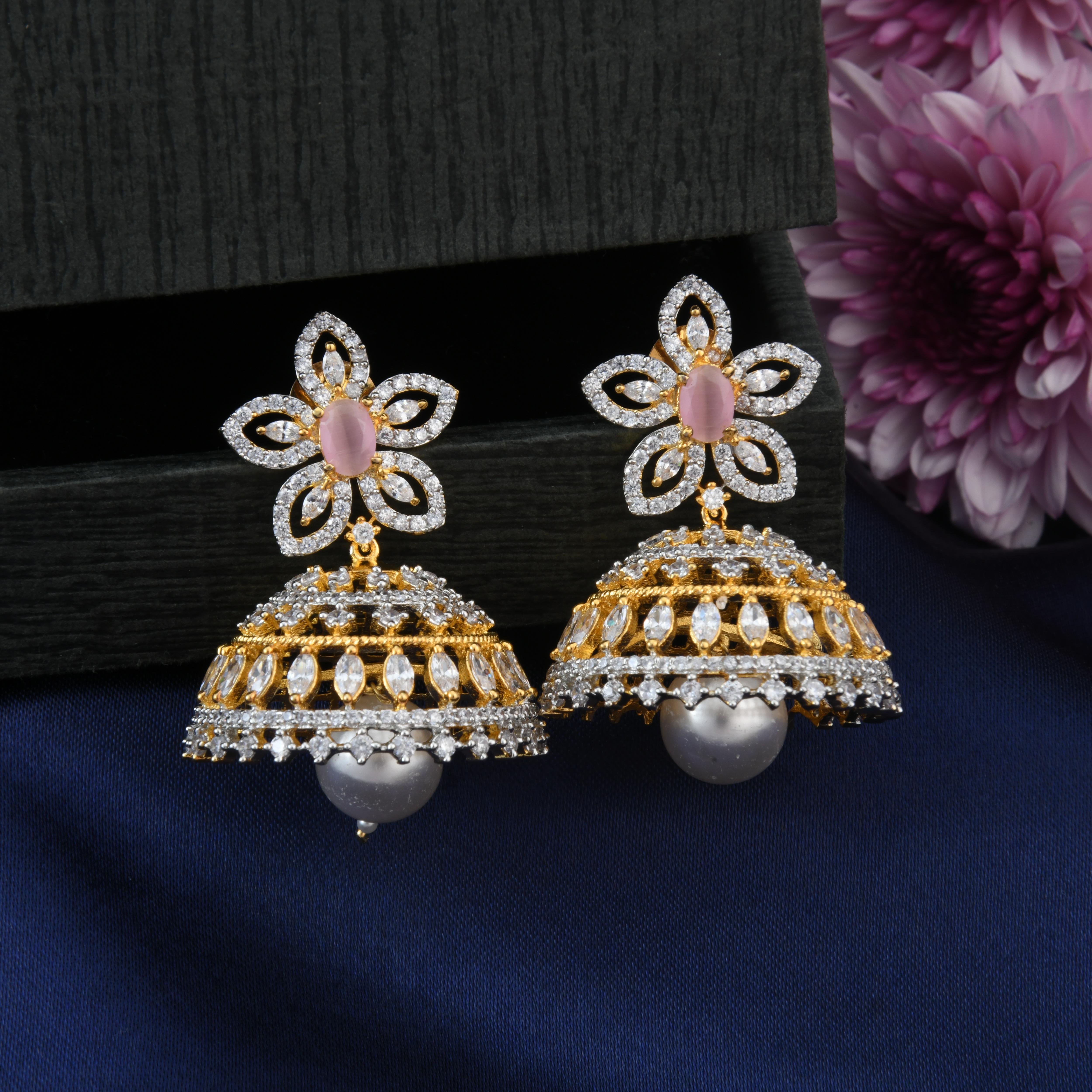 Flower CZ Jhumka