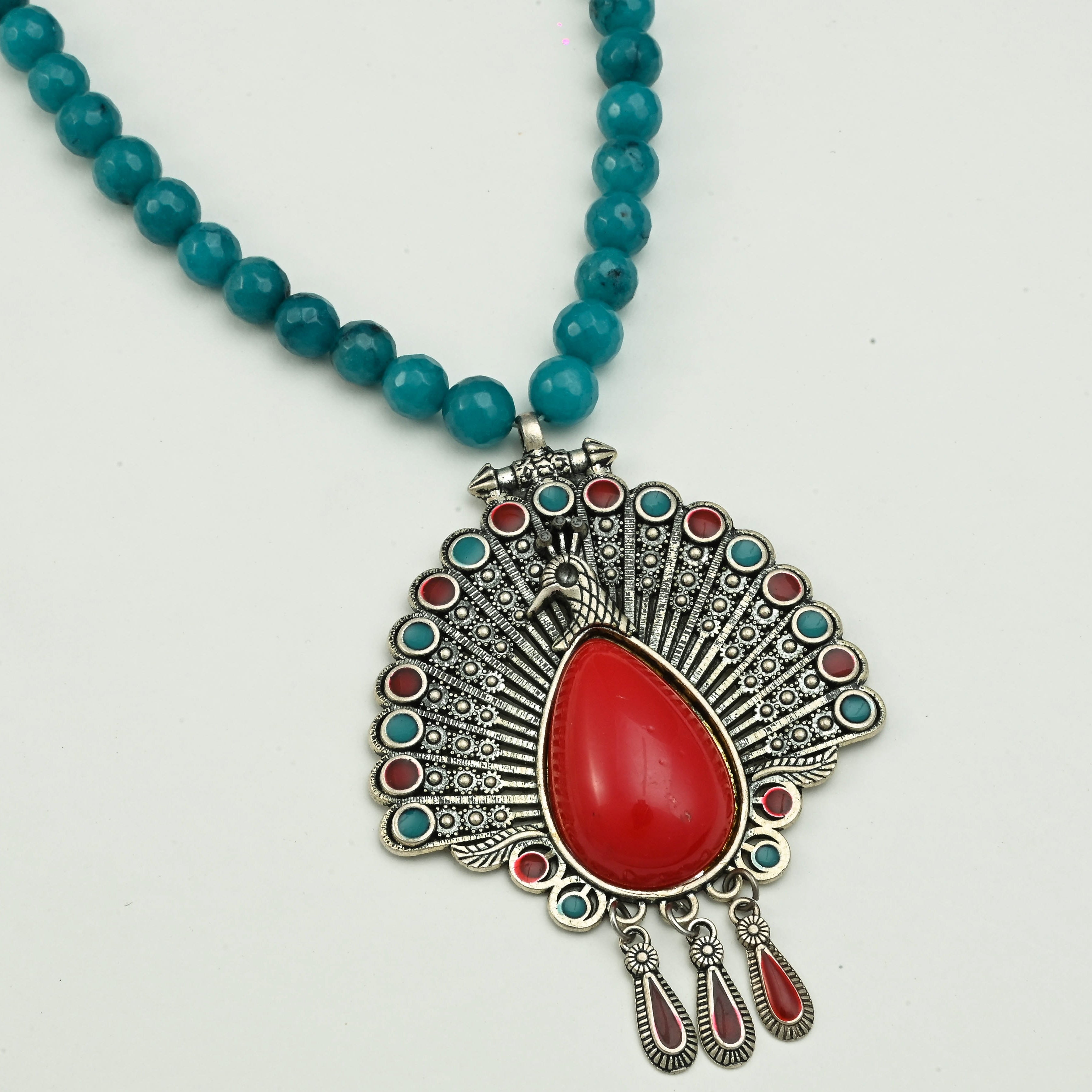 Ethnic Turquoise Beads Necklace