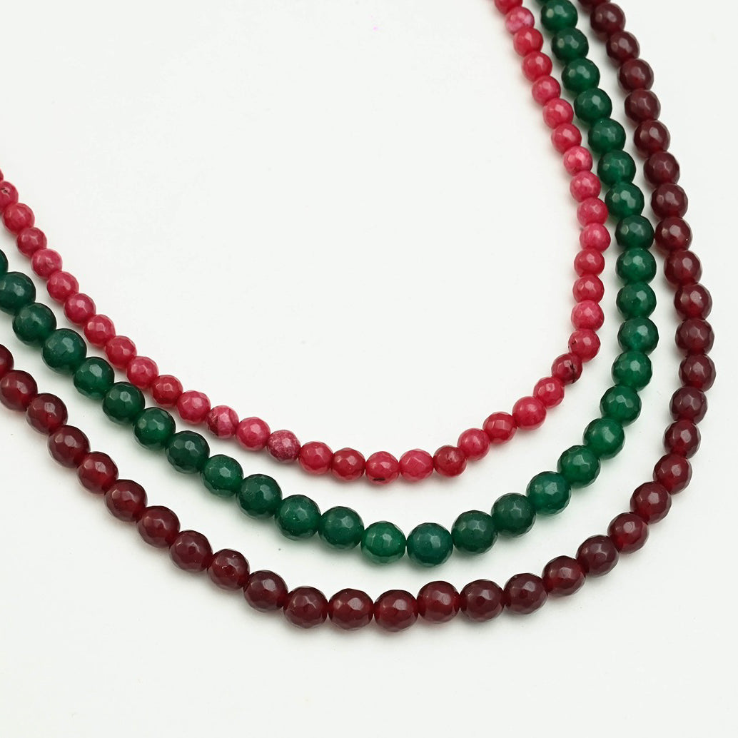 Red and Green Chalcedony Layered Necklace