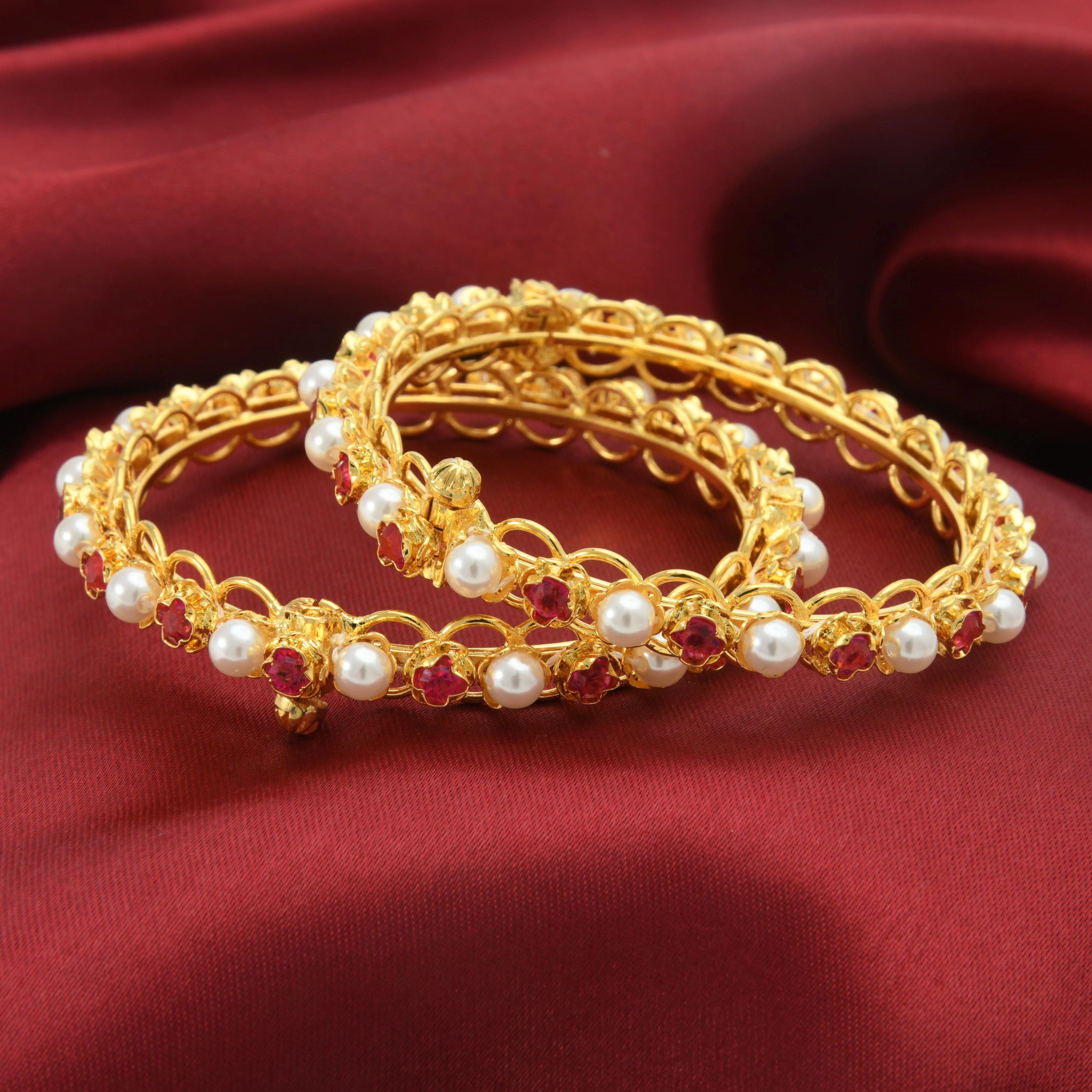 Pink & Pearls Bangles