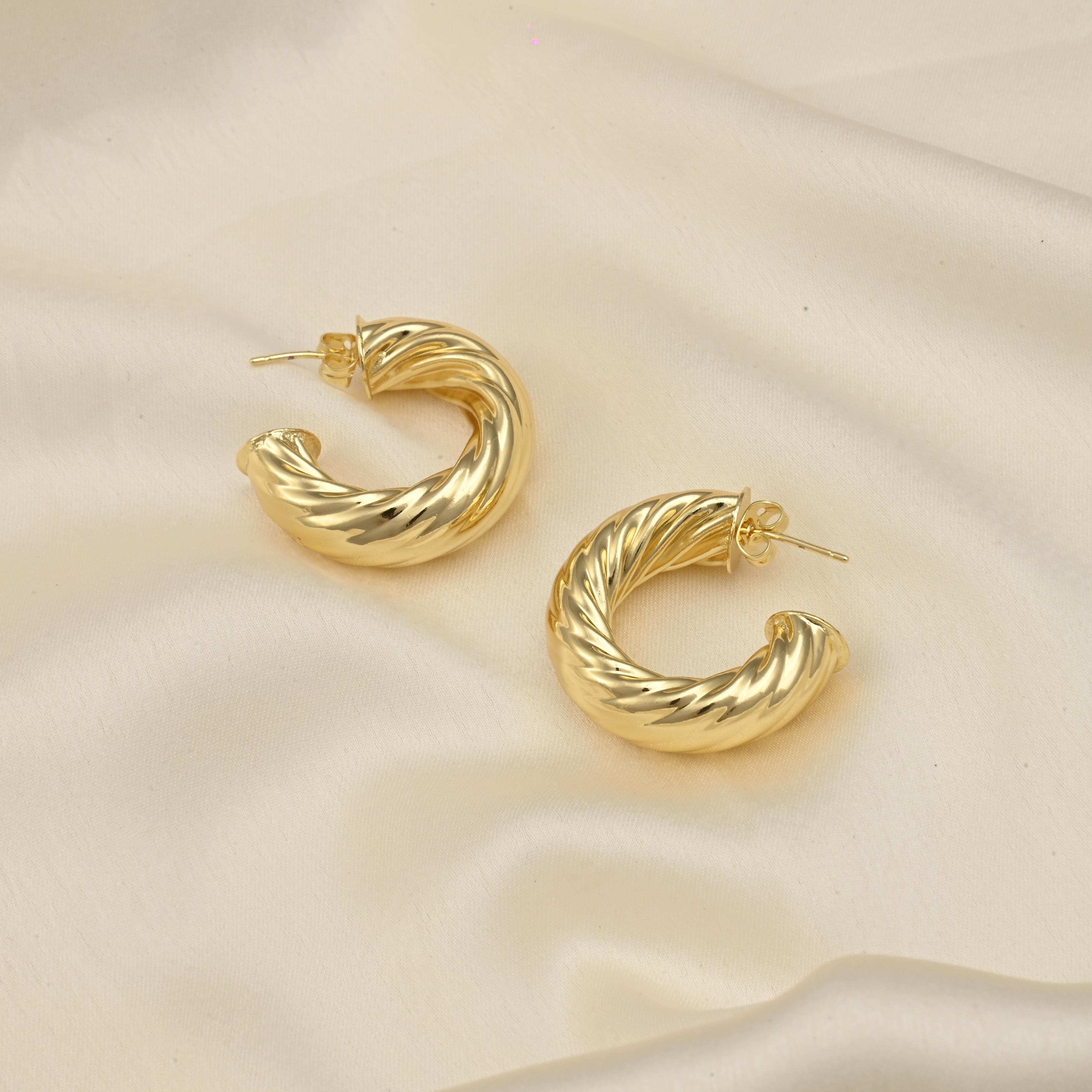 Twisted Hoop Earrings, Lynn