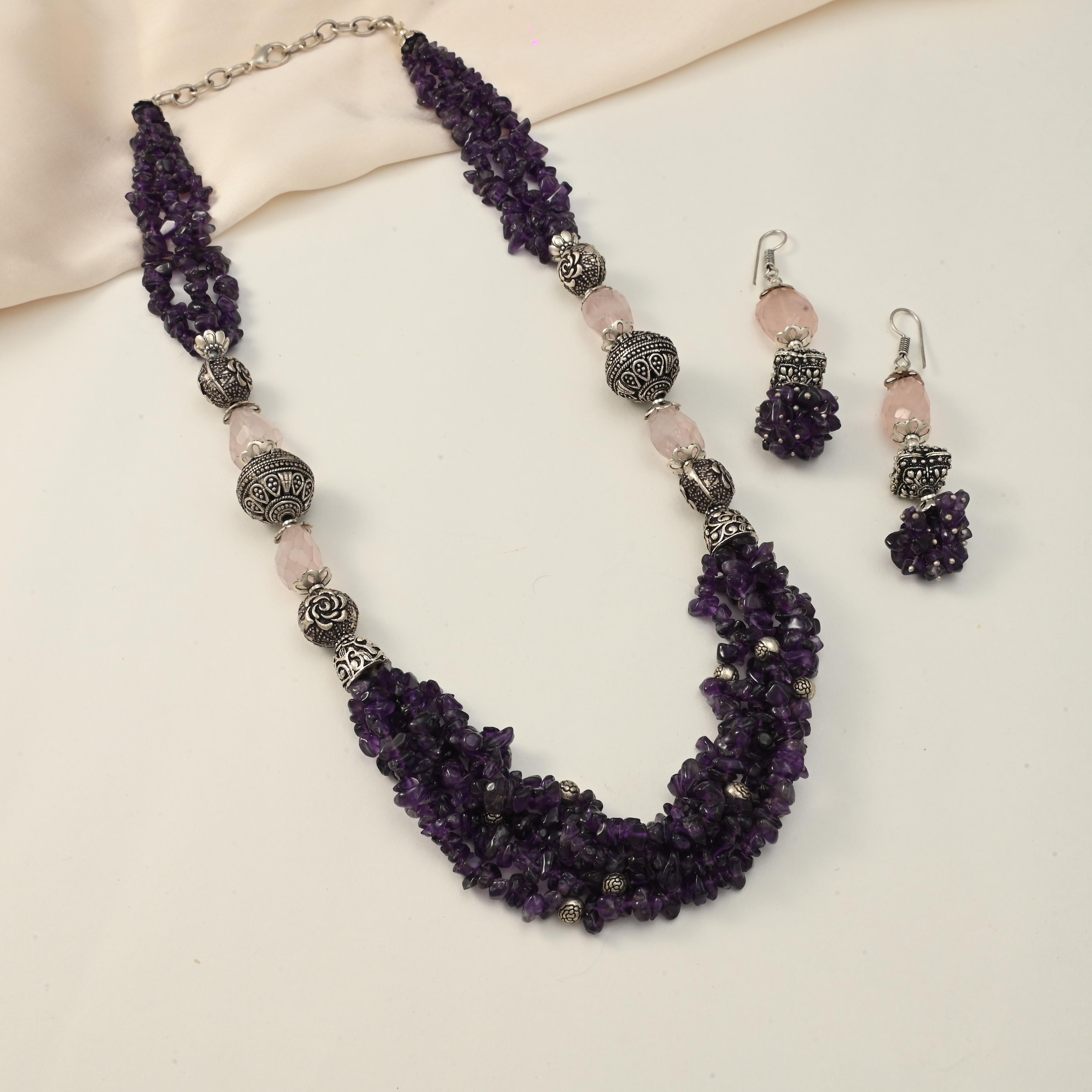 Amethyst Chips Layered Necklace