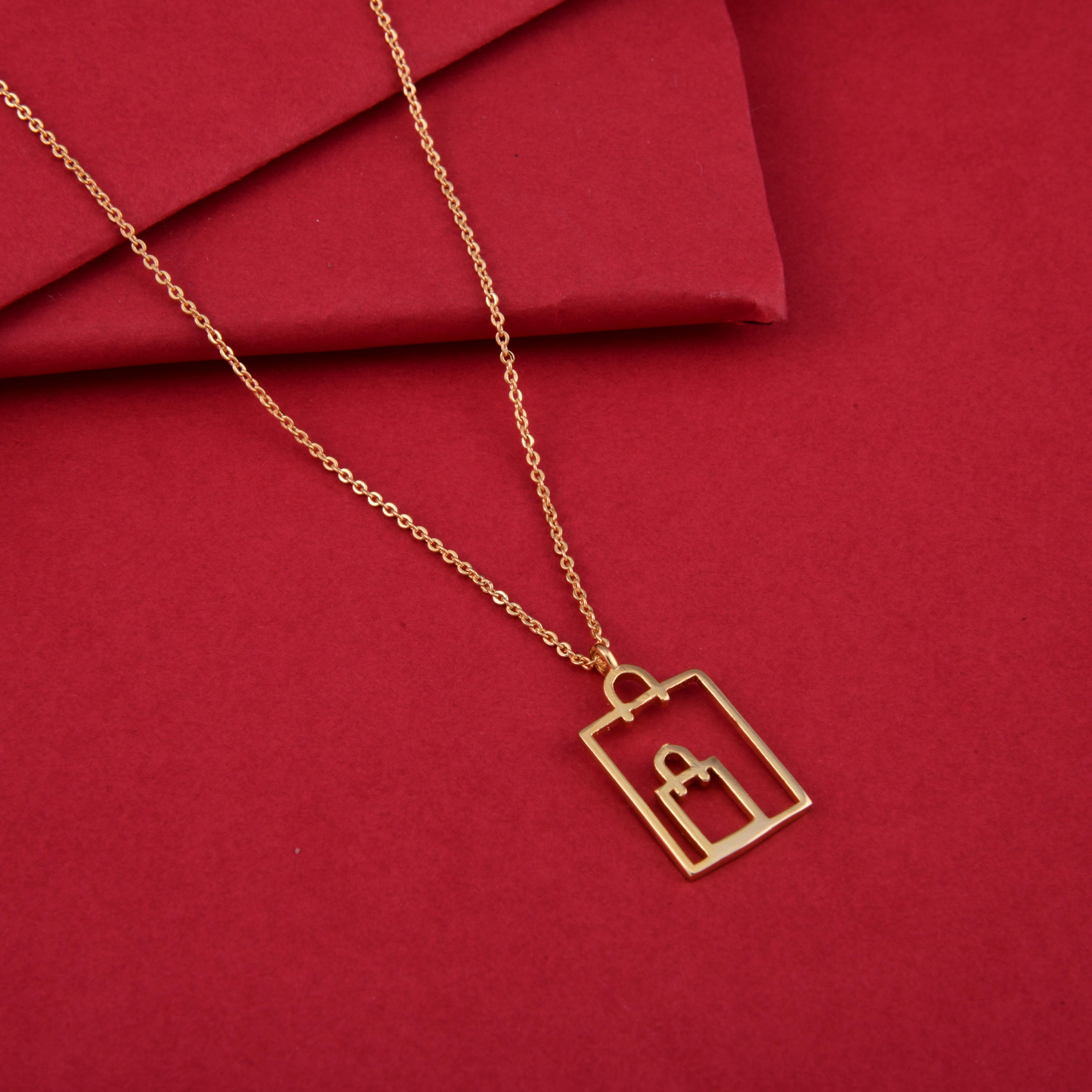 Shopping Bag Pendant Necklace