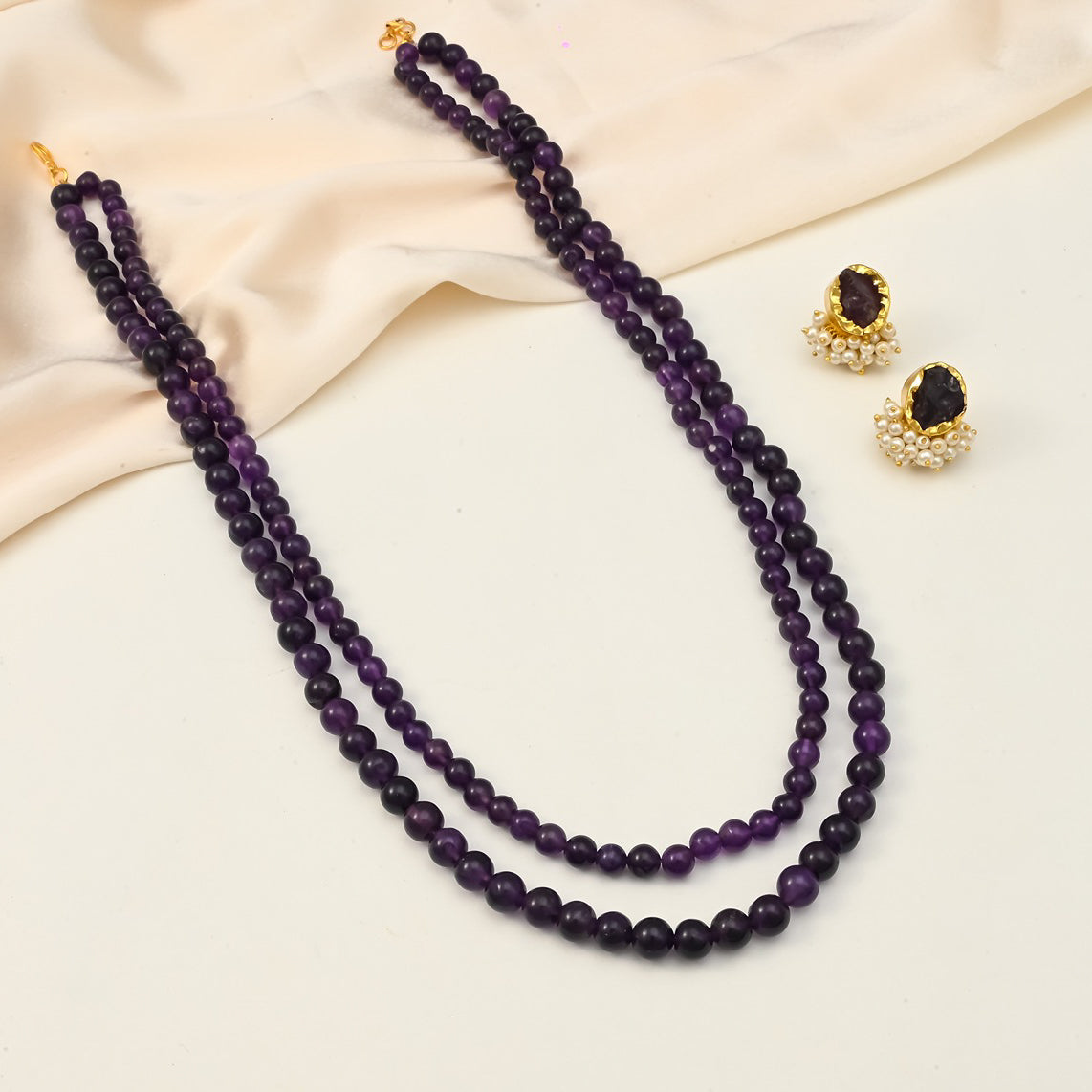 Violet Beads Necklace Set