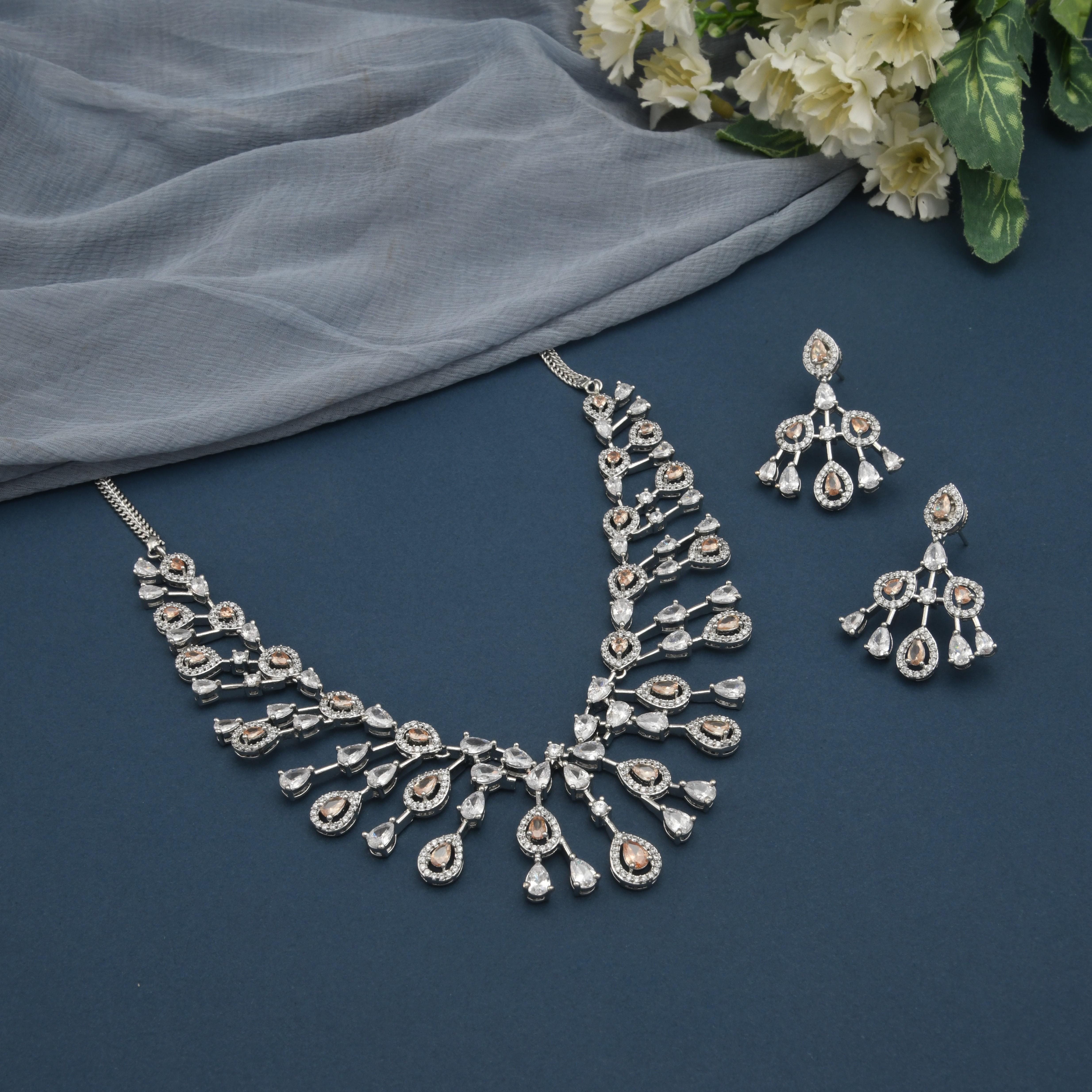 Naira CZ Diamond Necklace Set