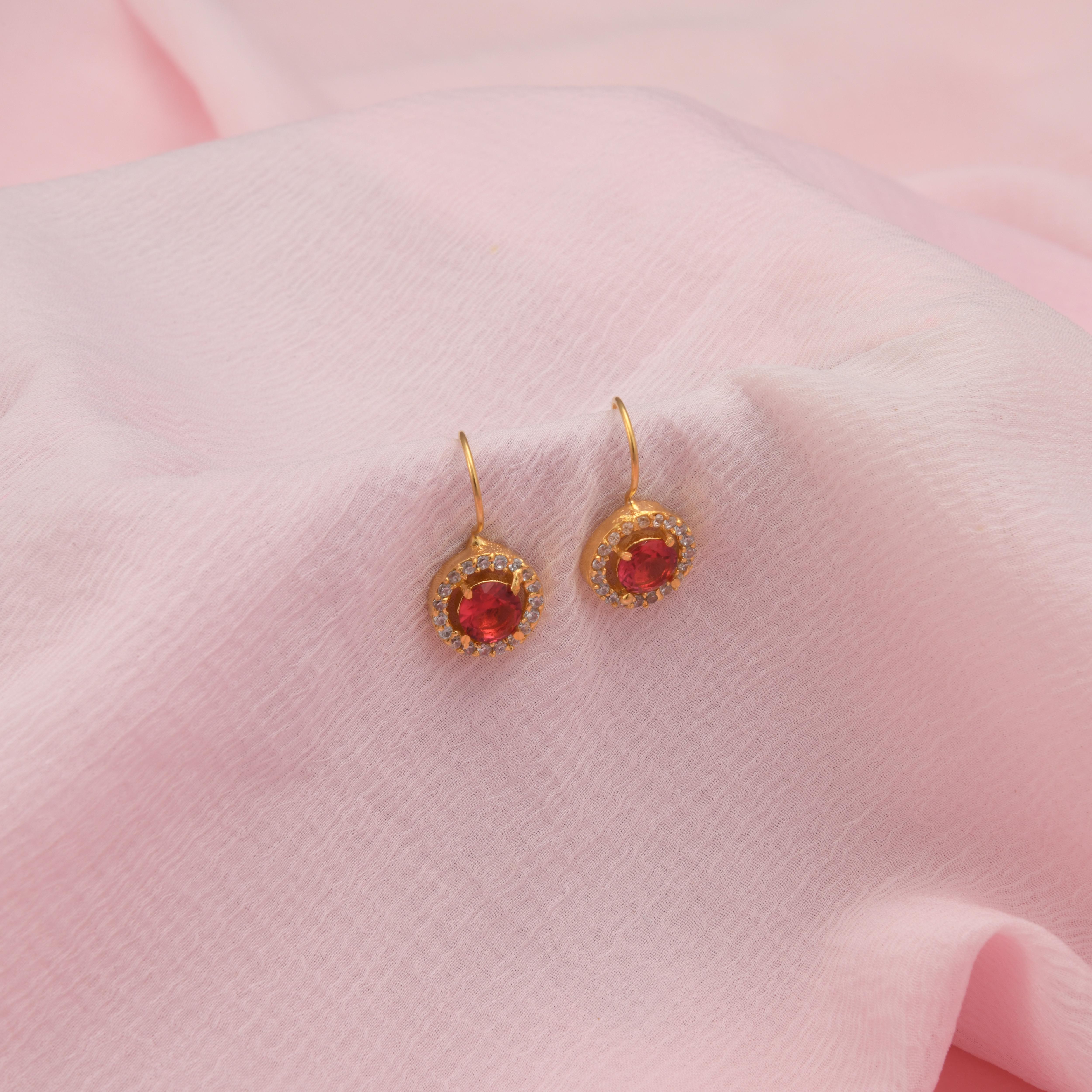 Dainty Stone Hook Earrings