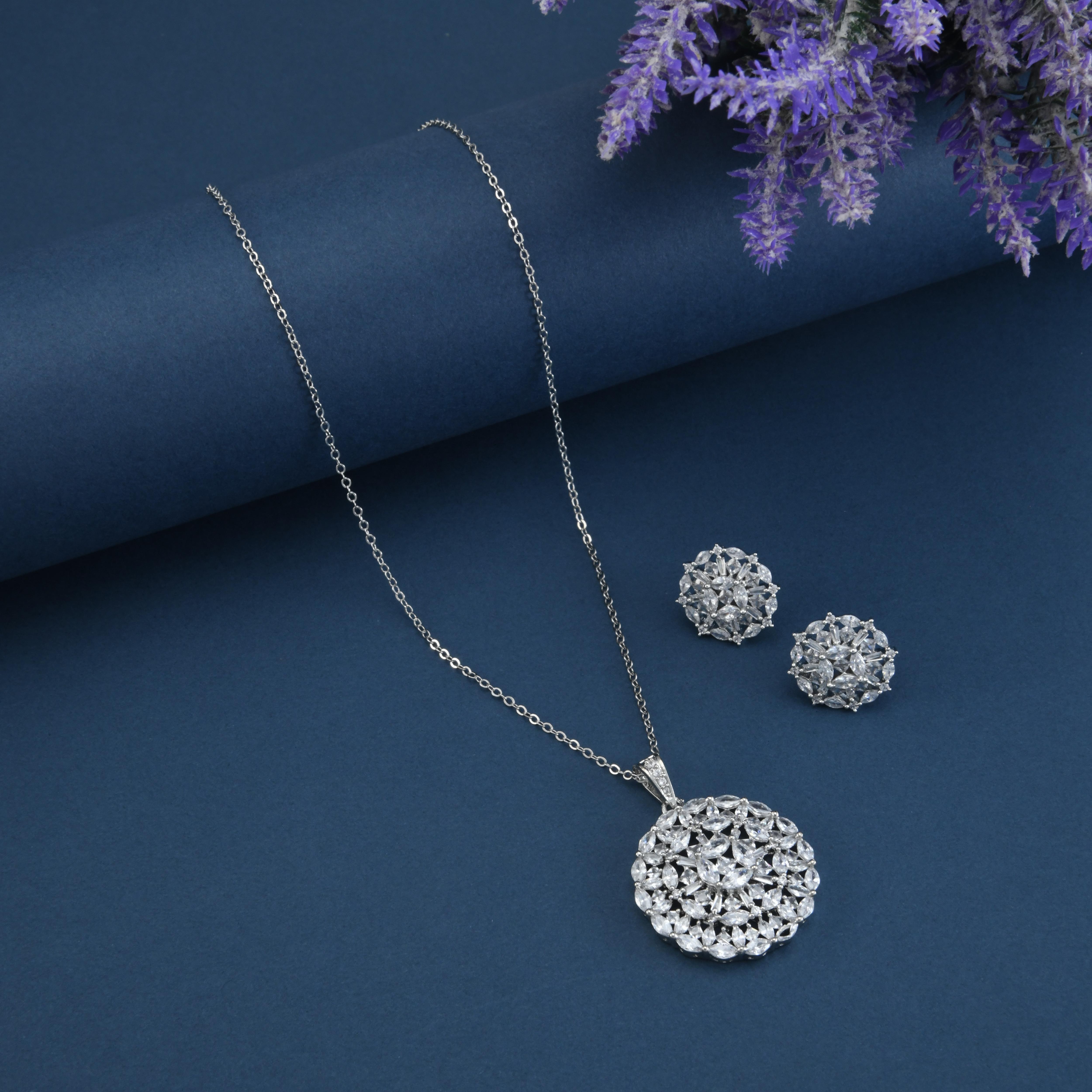 Aashvi CZ Pendant Set