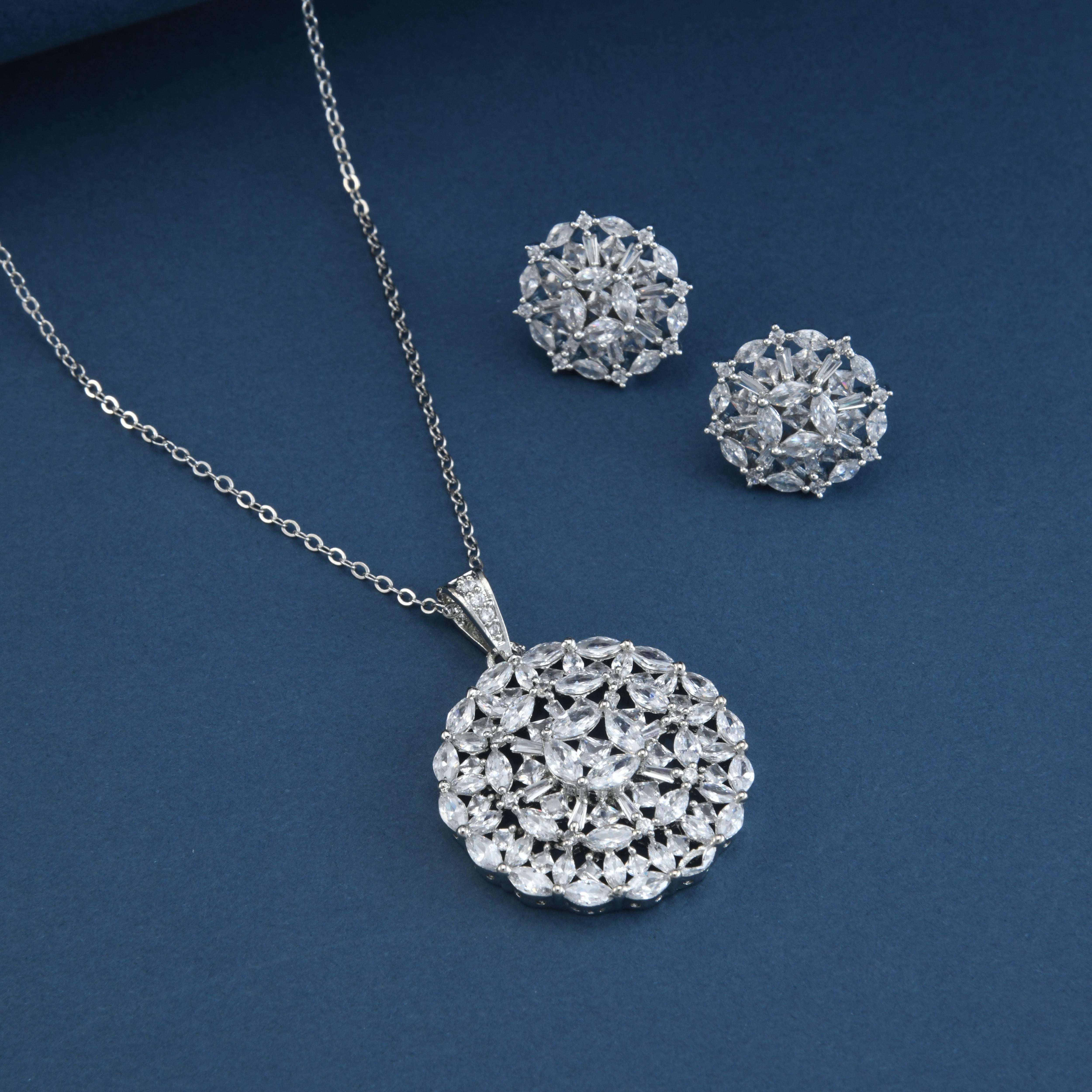 Aashvi CZ Pendant Set