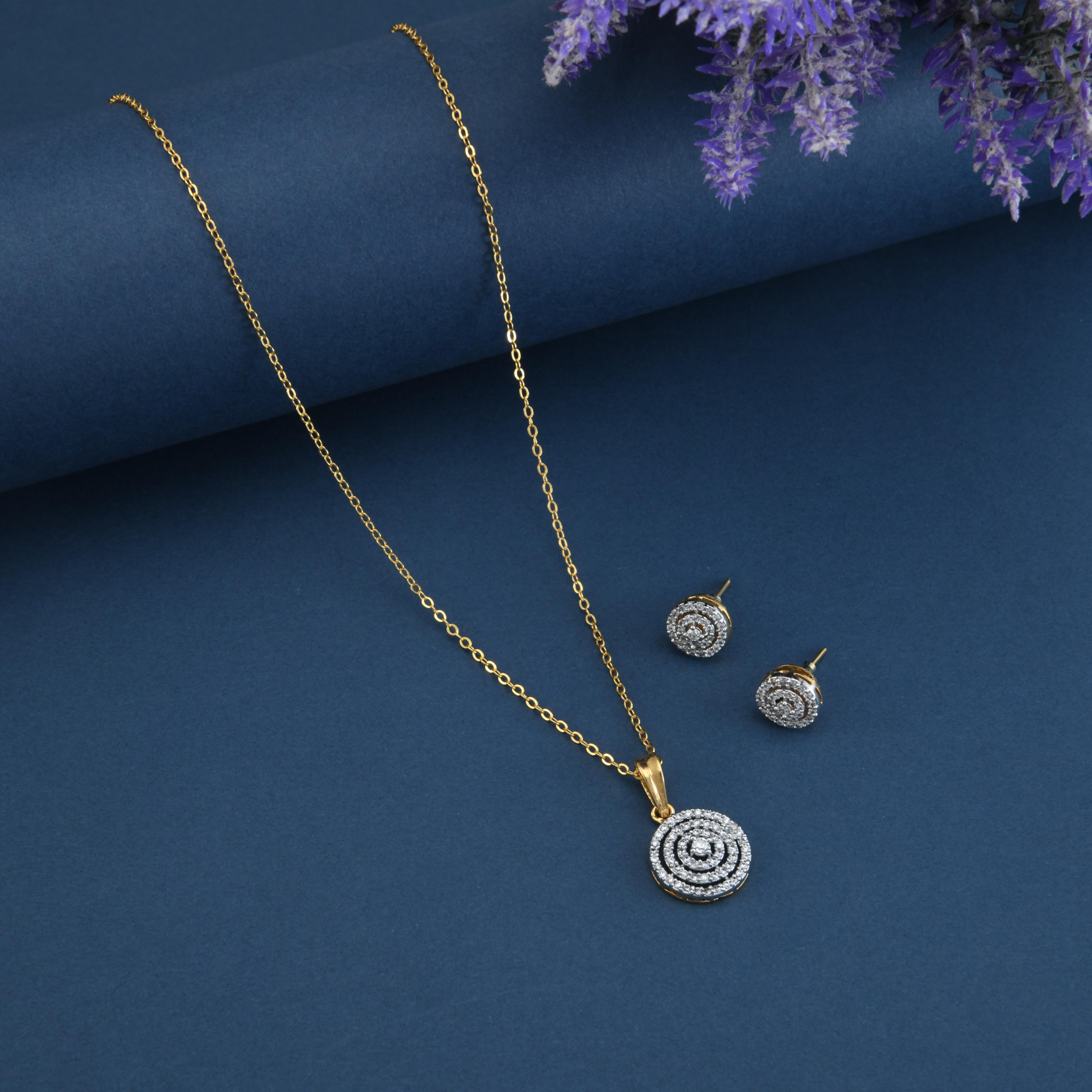 Simple CZ Pendant Set