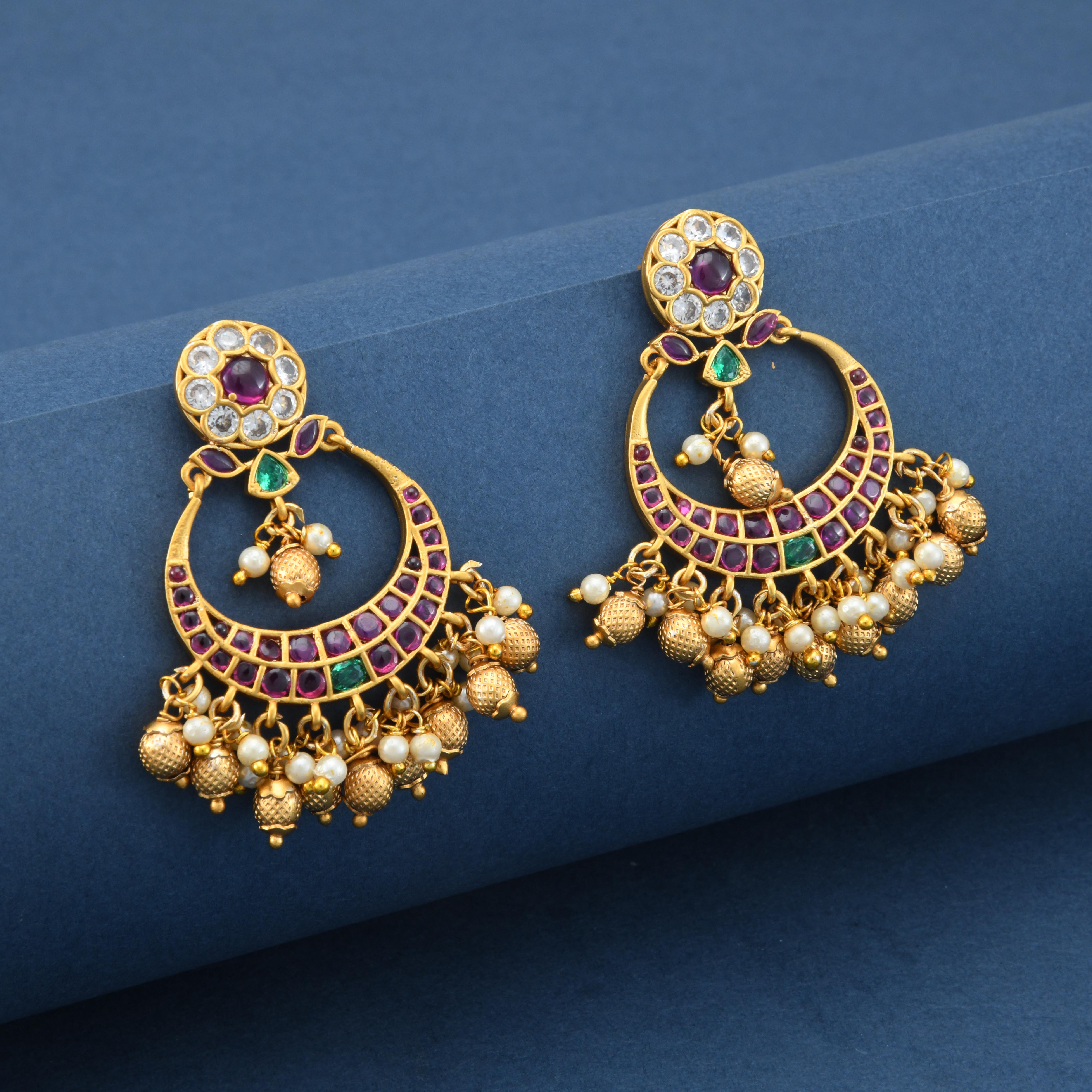 Temple Chand Bali Earrings