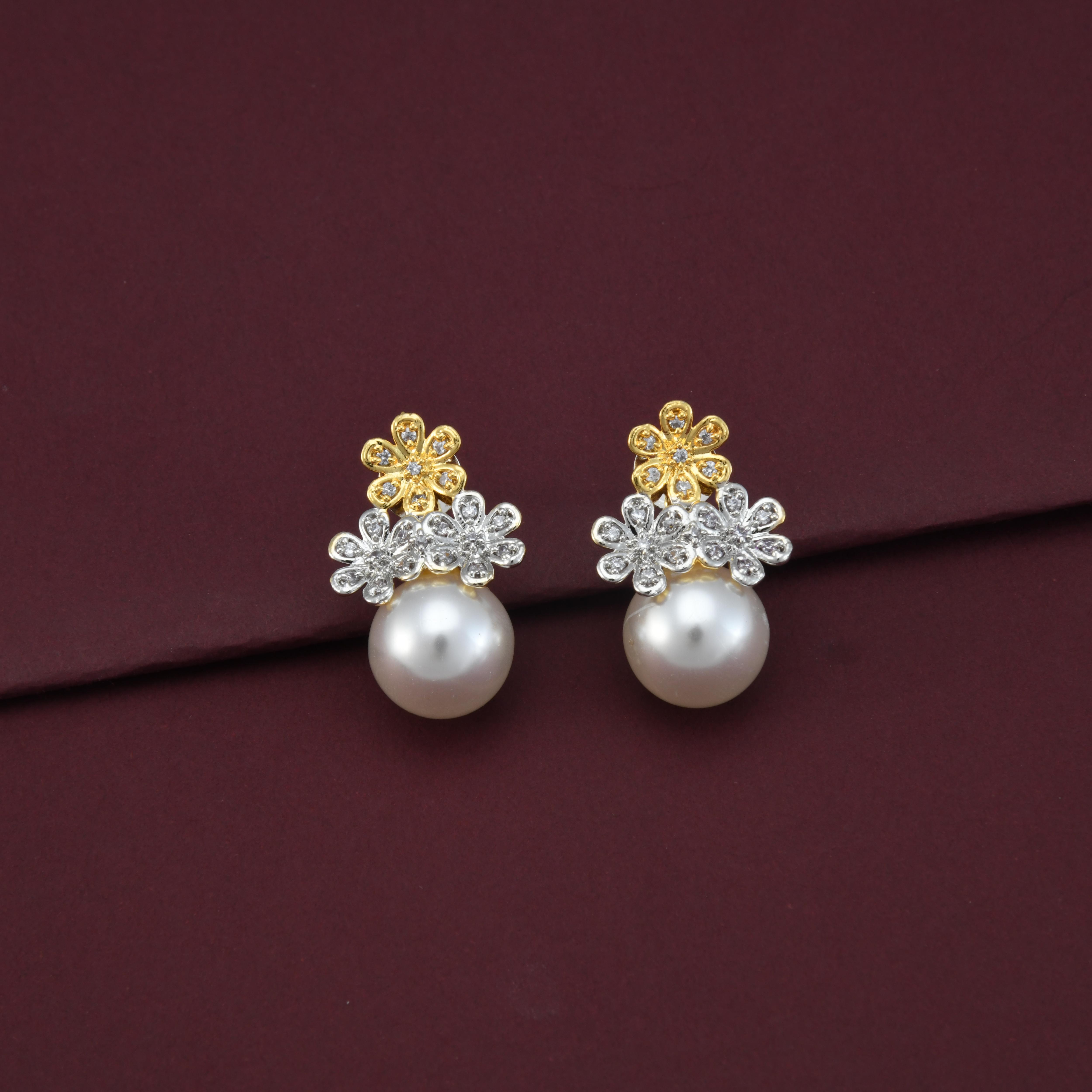 Niharika CZ Pearl Earrings