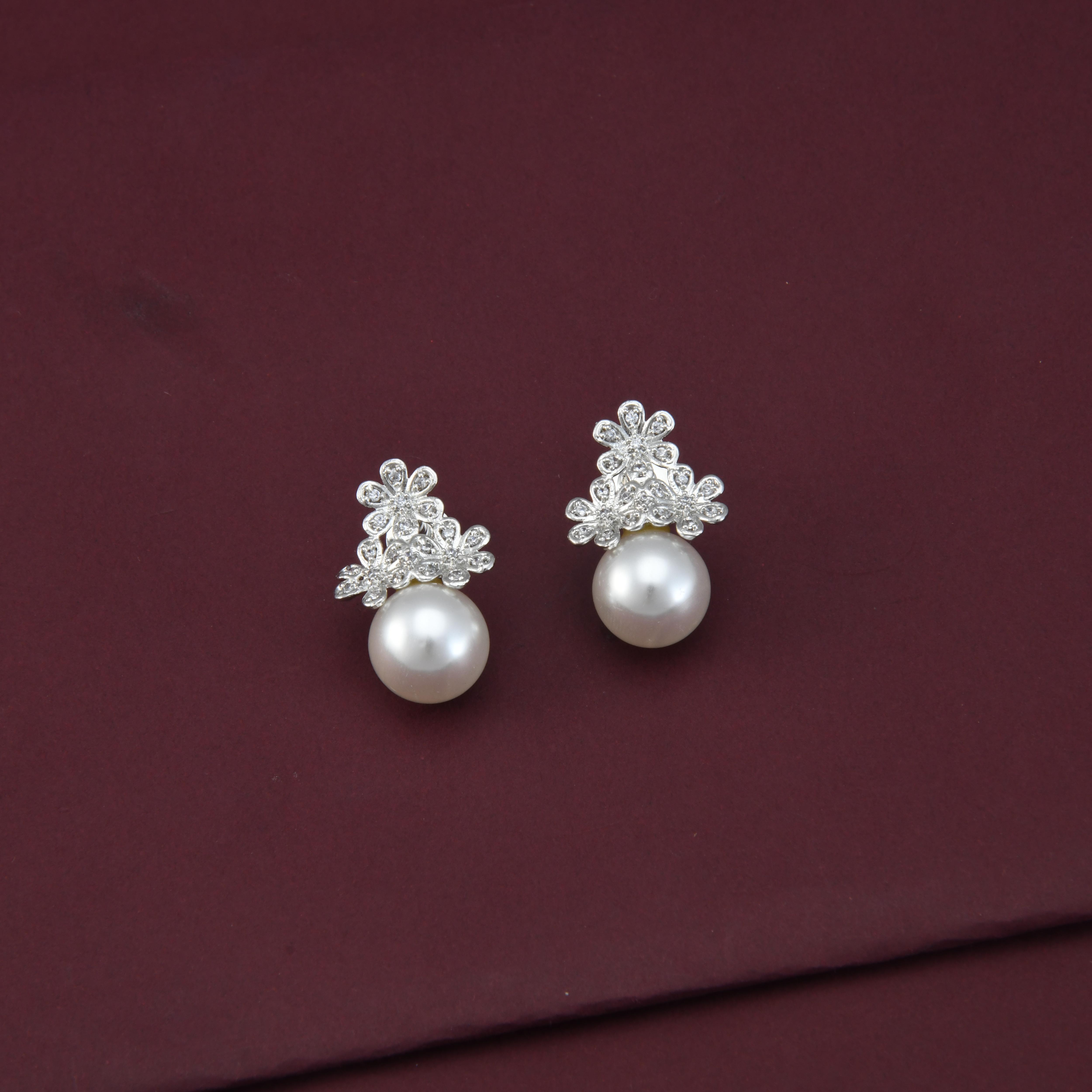 Niharika CZ Pearl Earrings