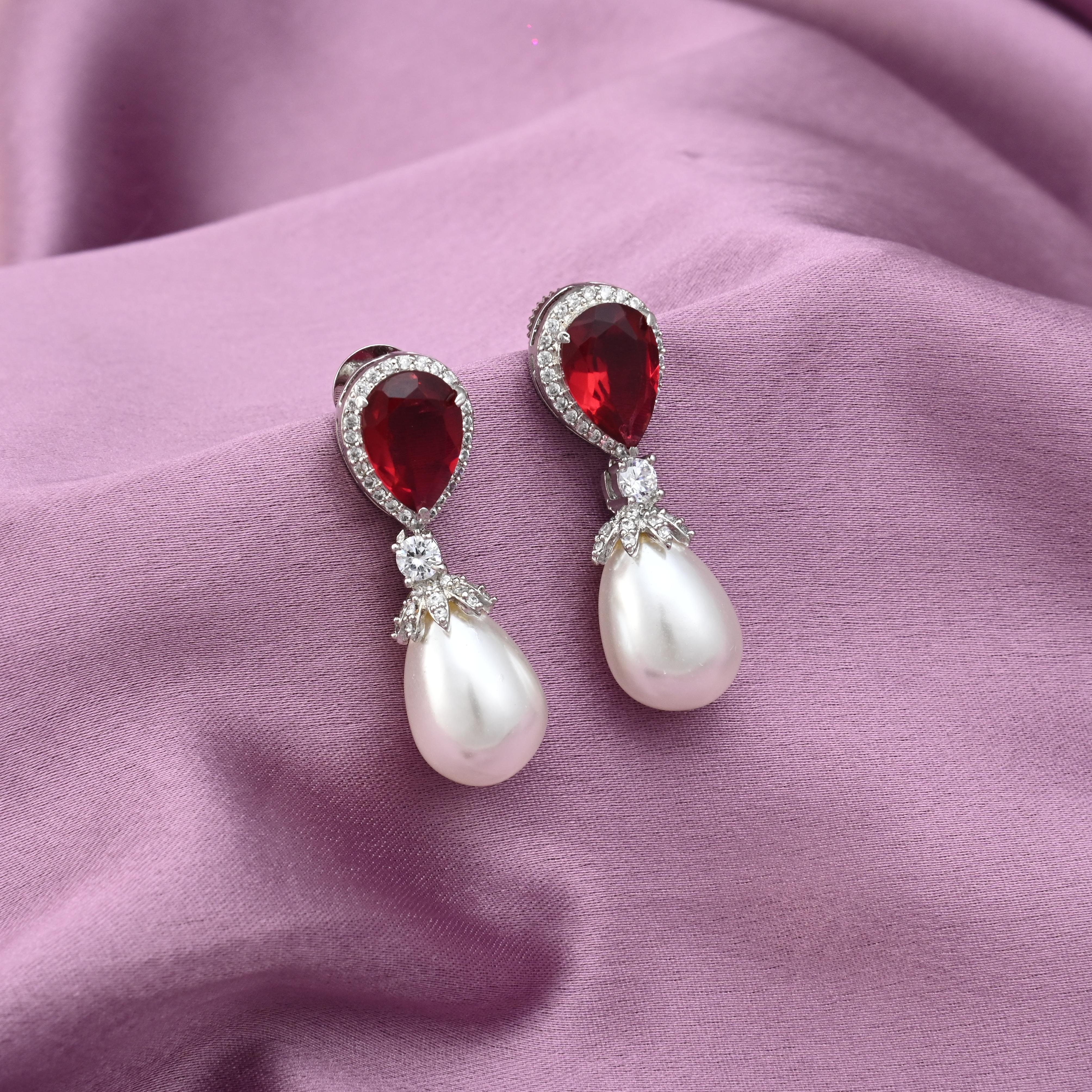 Colorful Pearl Drop Earrings