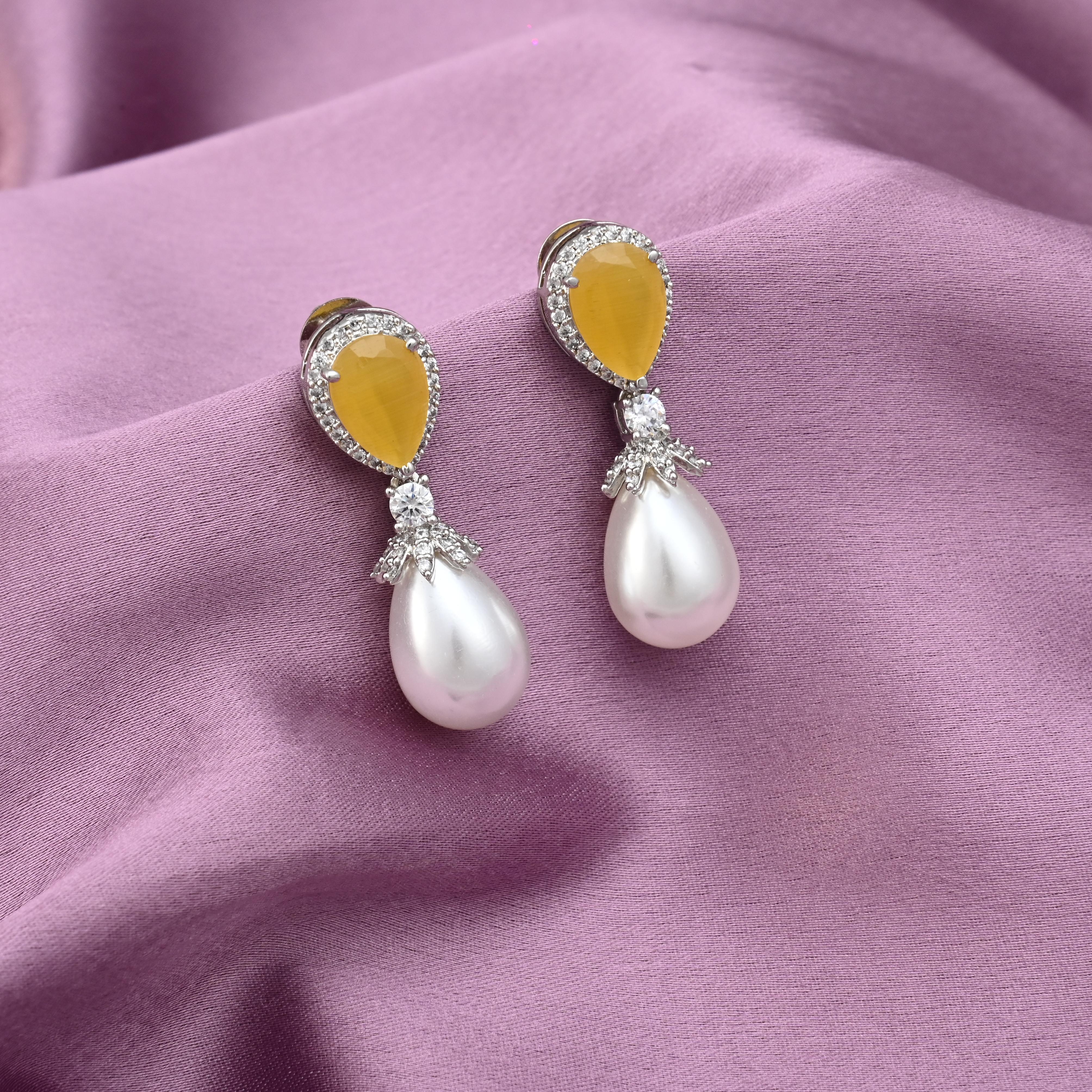 Colorful Pearl Drop Earrings