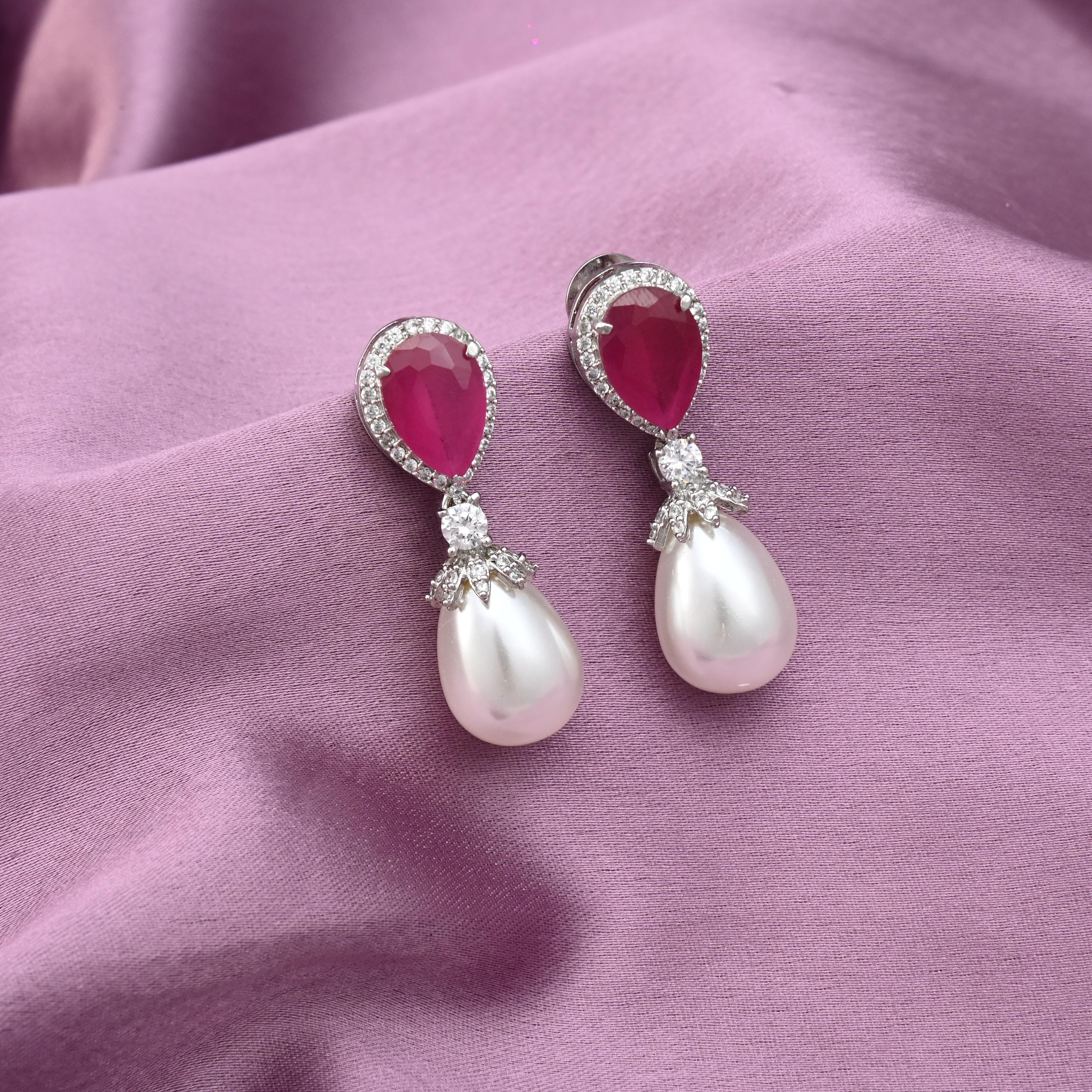 Colorful Pearl Drop Earrings