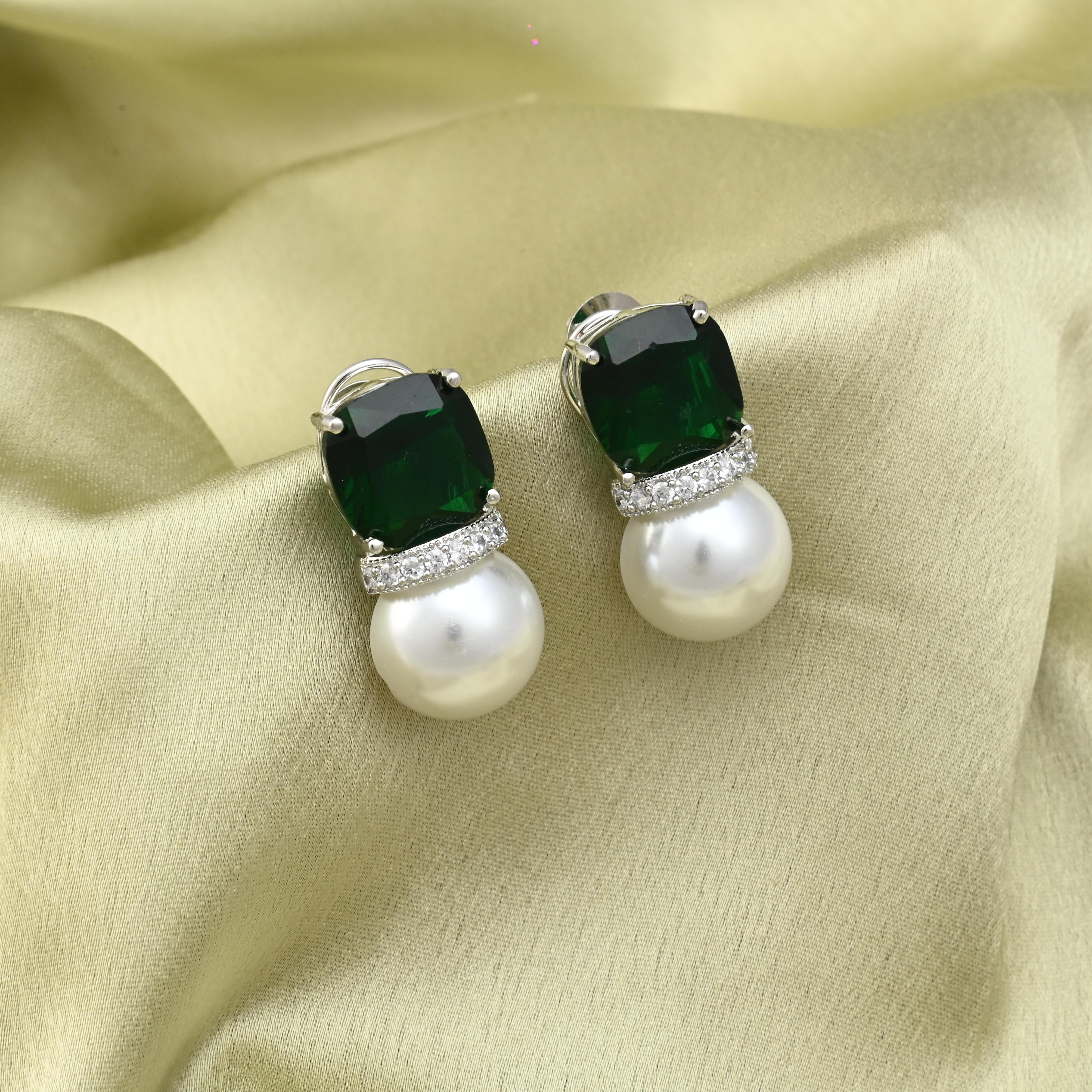 Colourful Pearl CZ Earrings